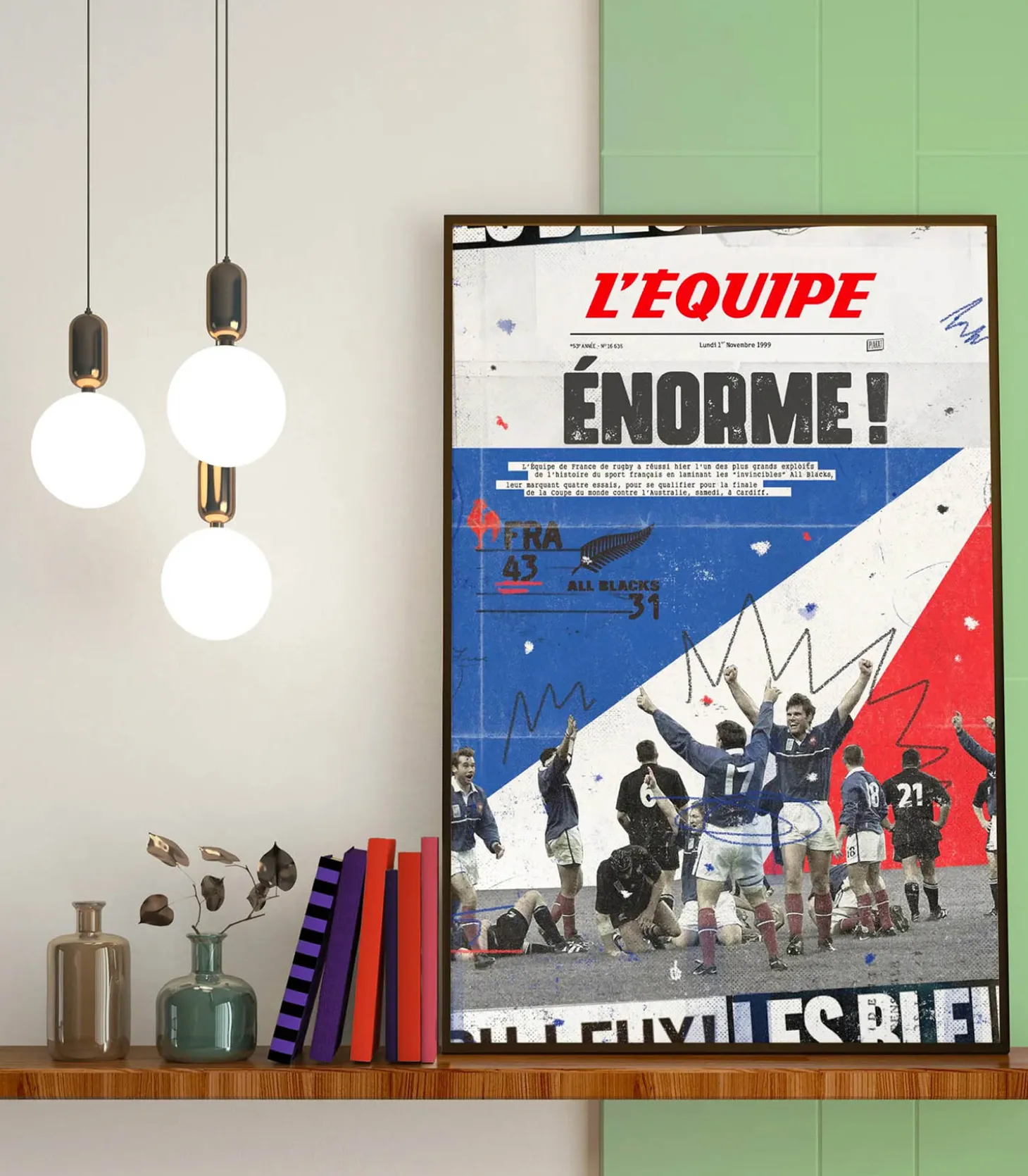 Affiche L'Equipe de France - All Blacks 50 x 70 cm-Plakat New