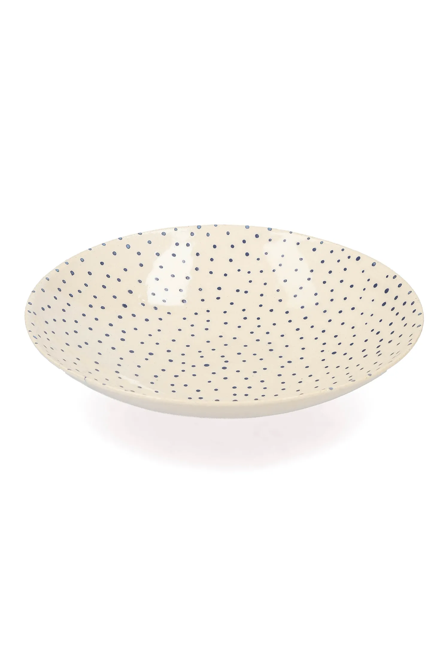 Assiette creuse en céramique "Pois bleus"-Three Seven Store