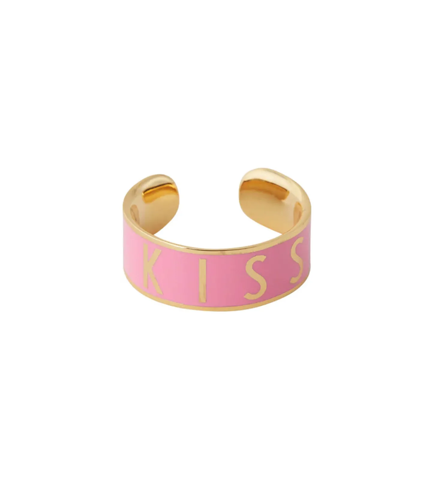 Bague Ajustable Big Word Candy Kiss Pink-Design Letters Outlet