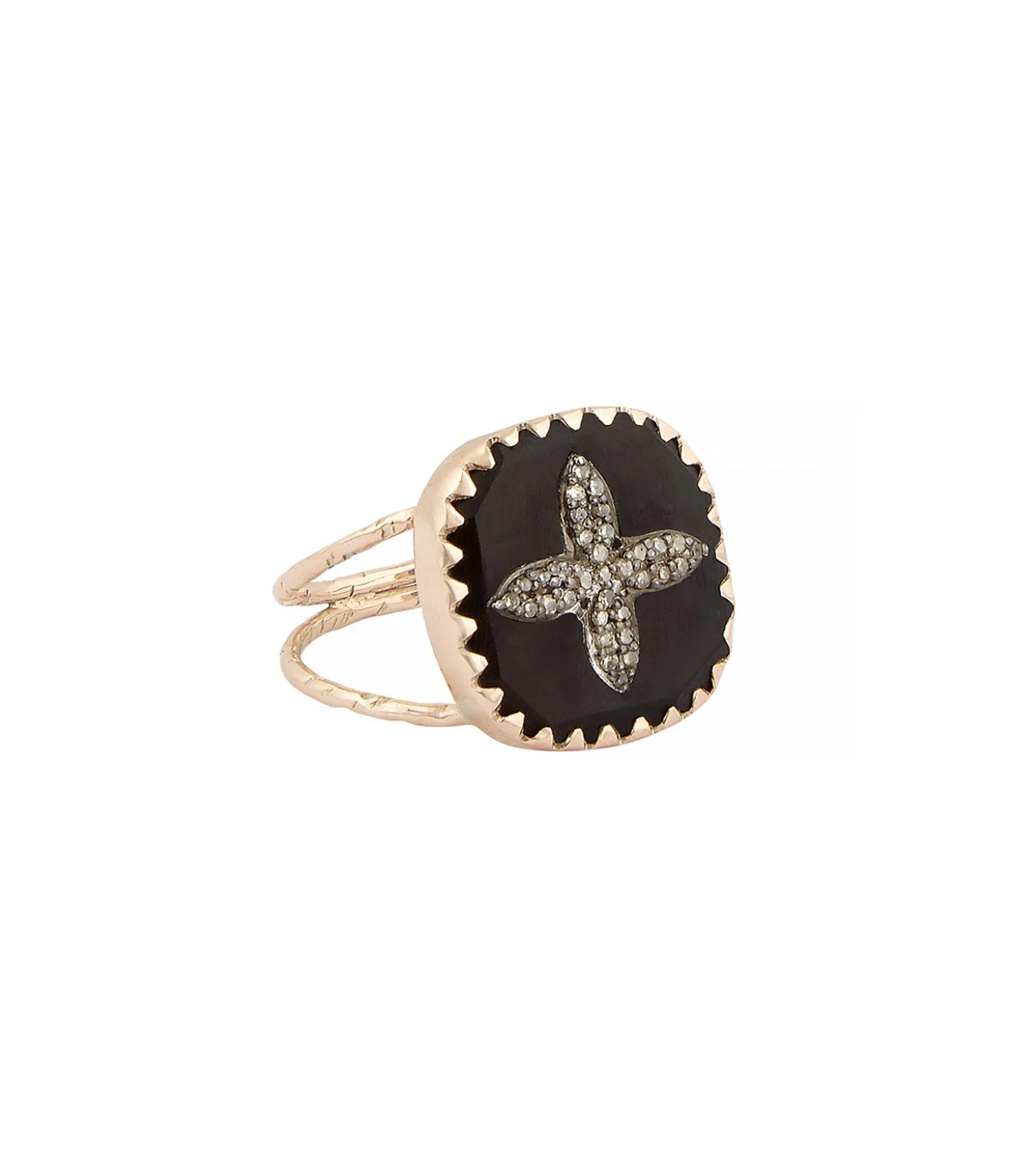 Bague Bowie n°2 Noir et Diamants-Pascale Monvoisin Discount