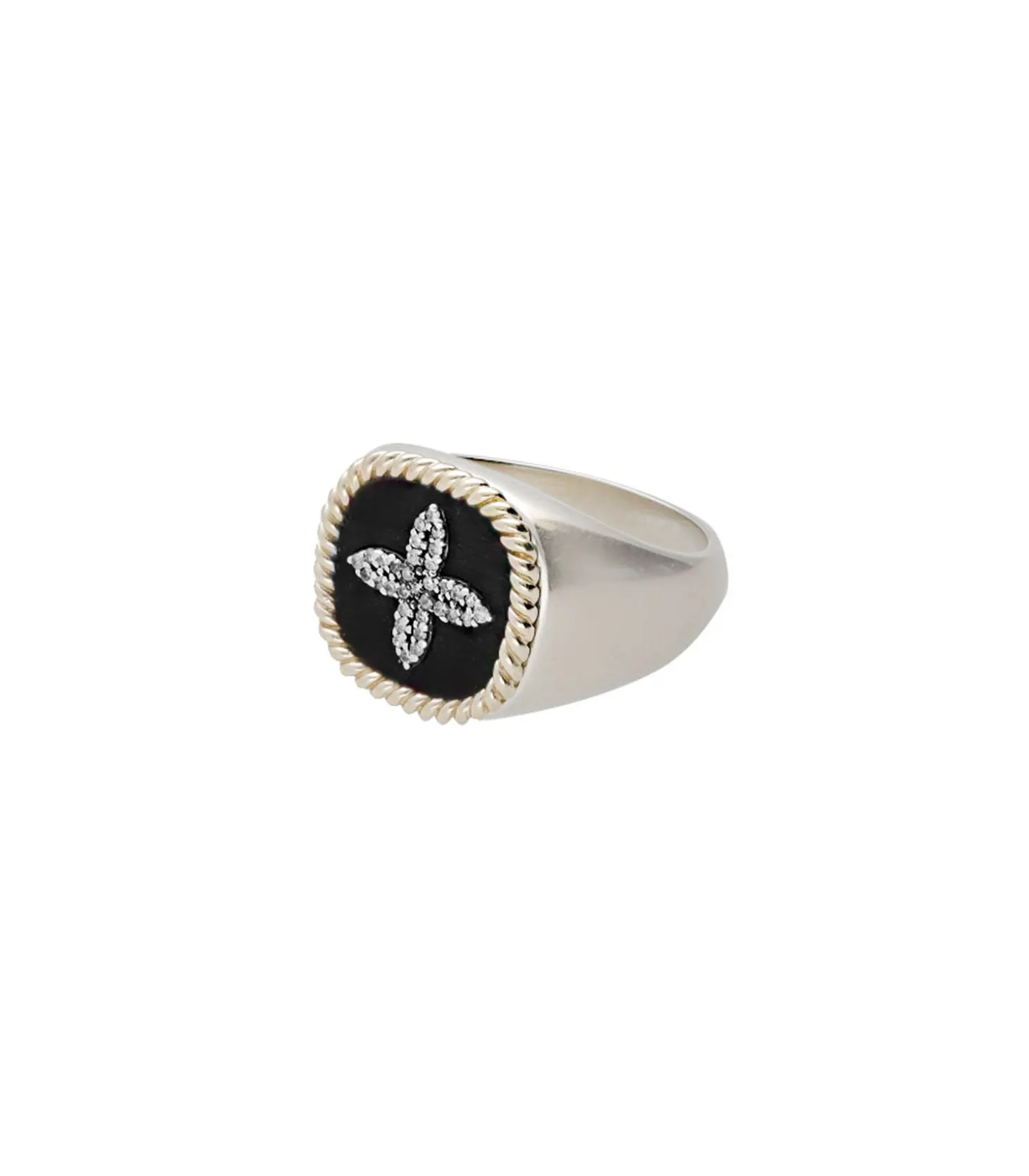 Bague Chevalière Bowie Noir Diamants-Pascale Monvoisin Best Sale