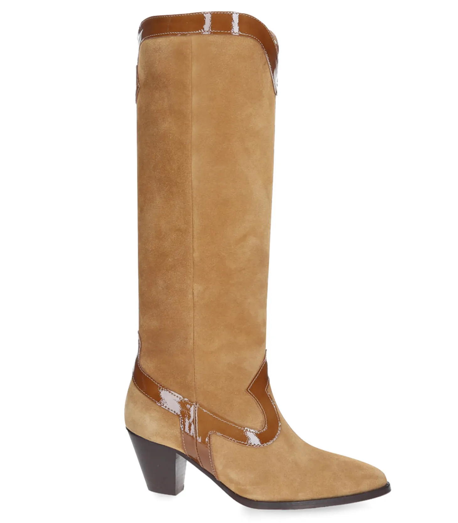 Bottes Dakota en cuir lisse Camel-Socque Paris Discount