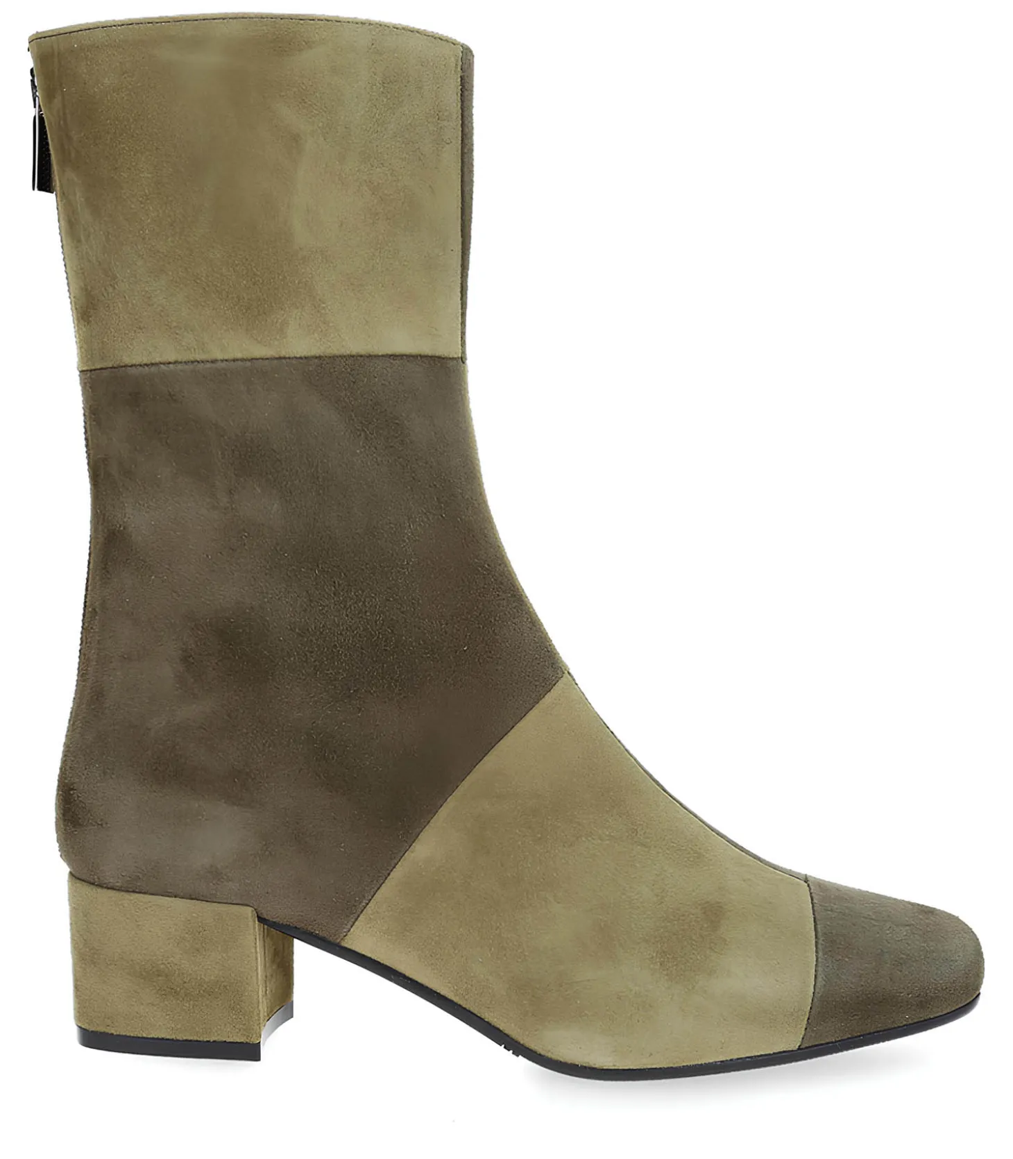 Bottines Estime Go en cuir suédé Khaki-Carel Paris Fashion