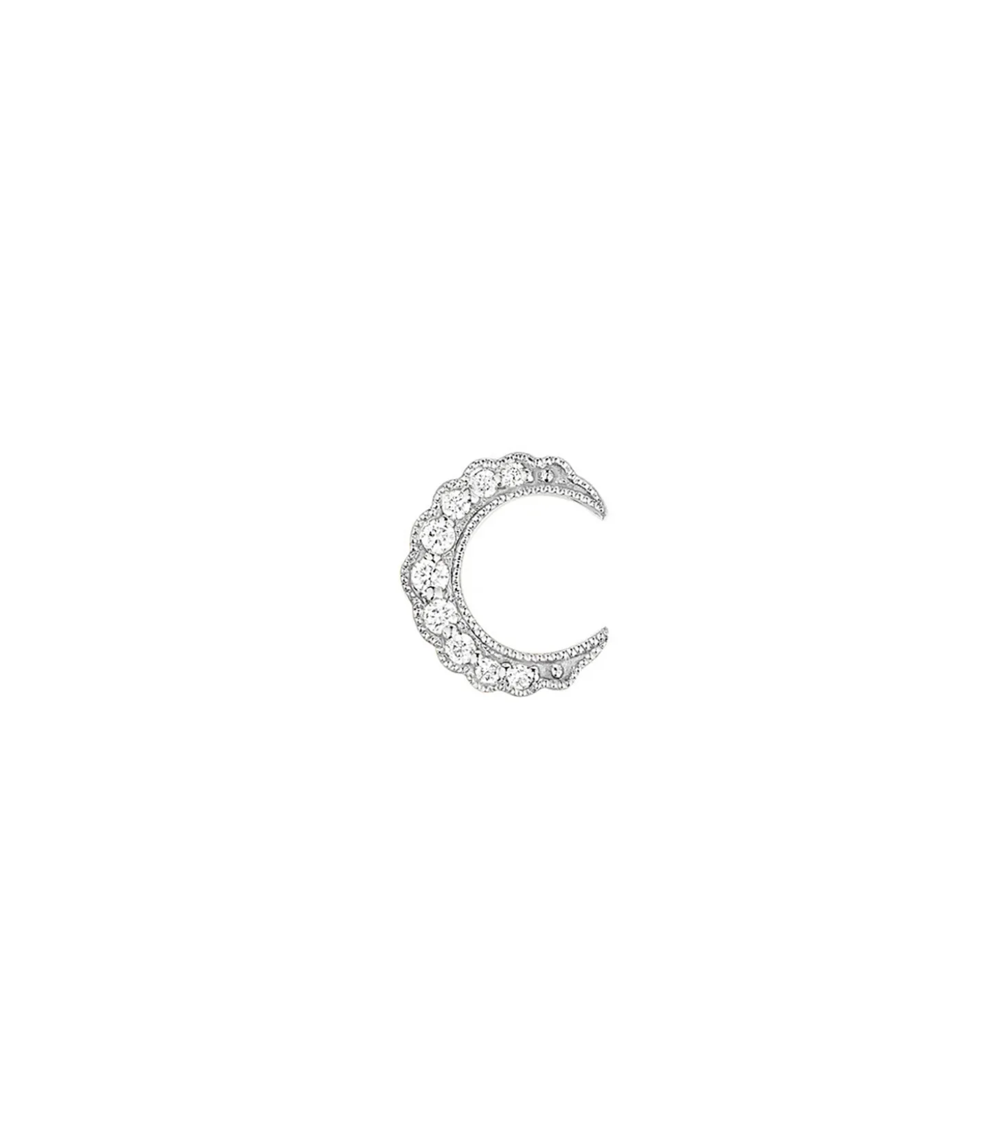 Boucle d'oreille Moonlight Or blanc-Stone Paris Shop