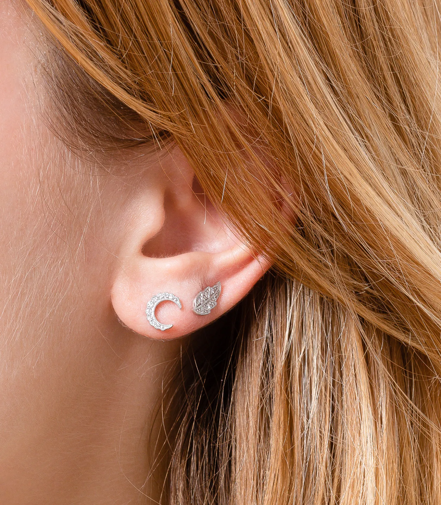 Boucle d'oreille Moonlight Or blanc-Stone Paris Shop