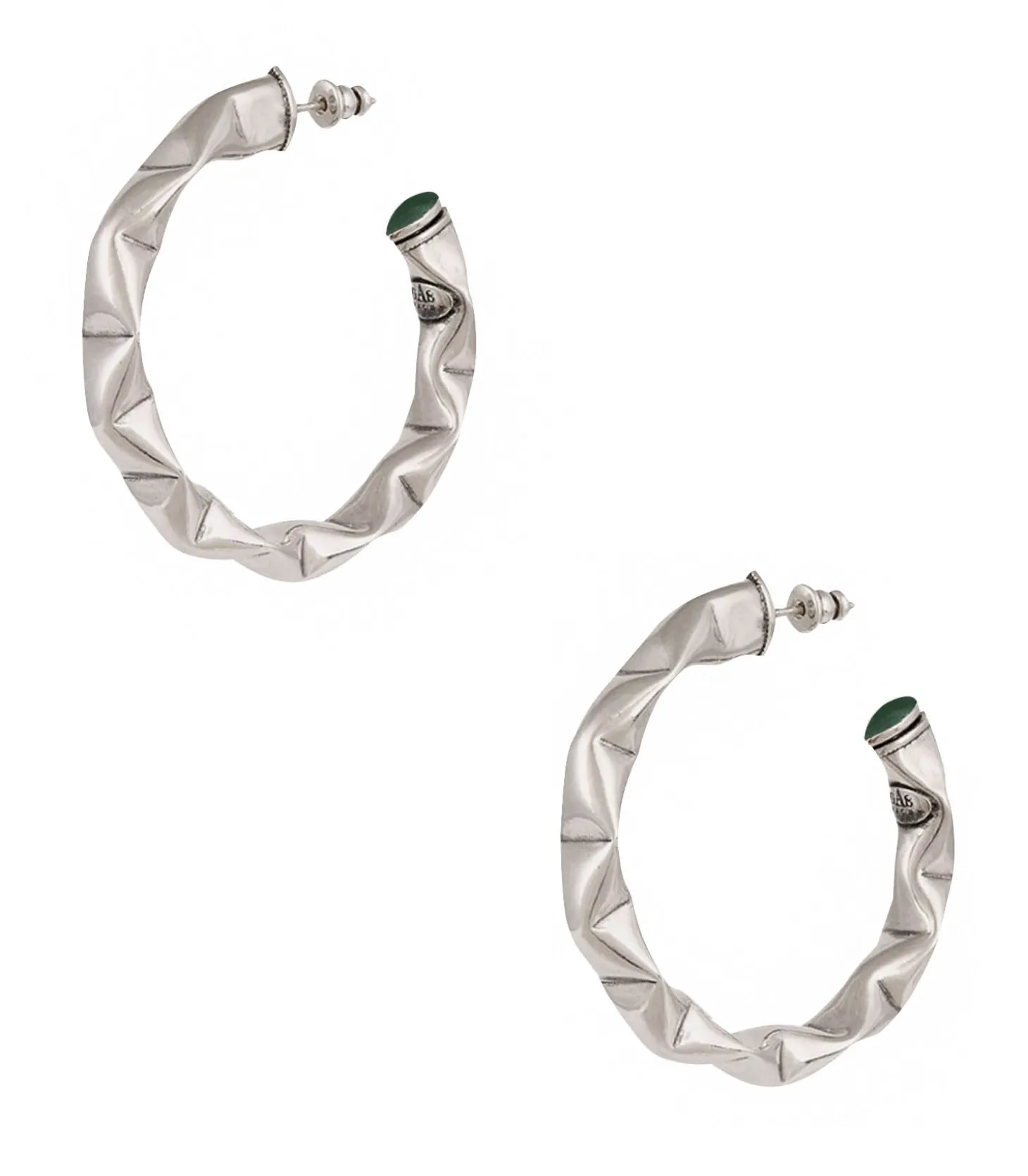 Boucles D'Oreilles Créoles Moki Cabo Argent-Gas Bijoux New