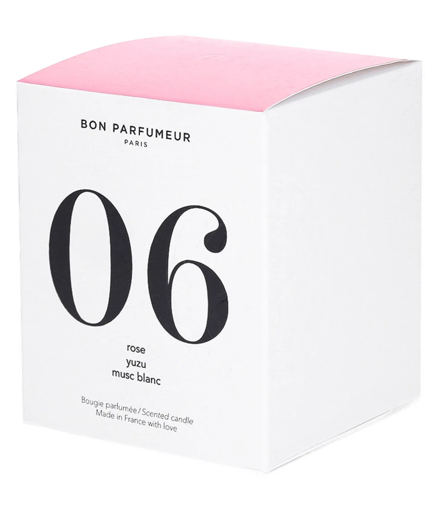 Bougie parfumée 06 Rose, Yuzu et Musc Blanc-Bon Parfumeur Clearance