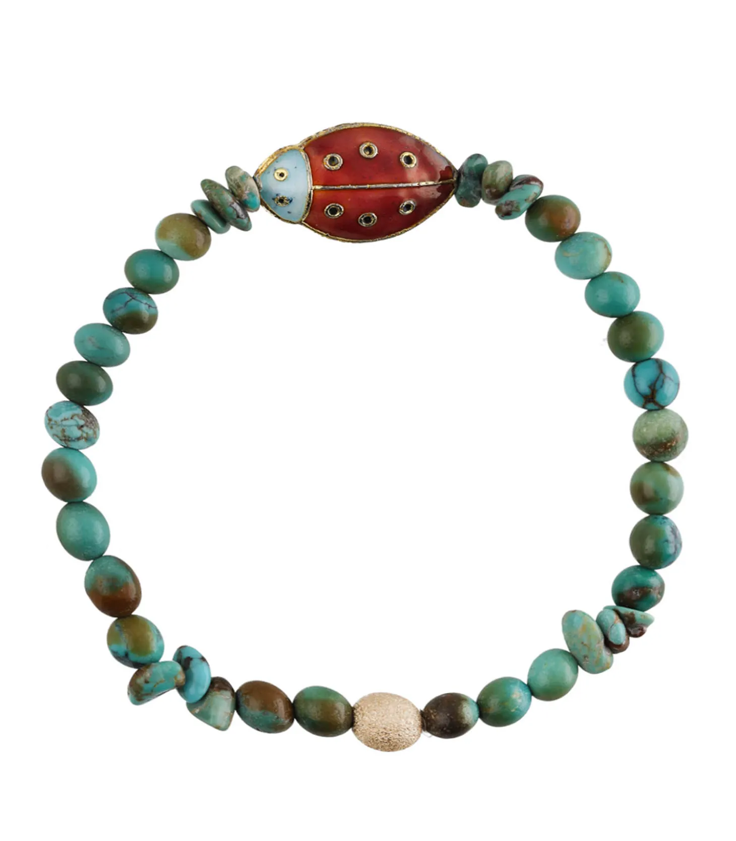 Bracelet Coccinelle et Turquoise-Nathalie Guinochet Shop