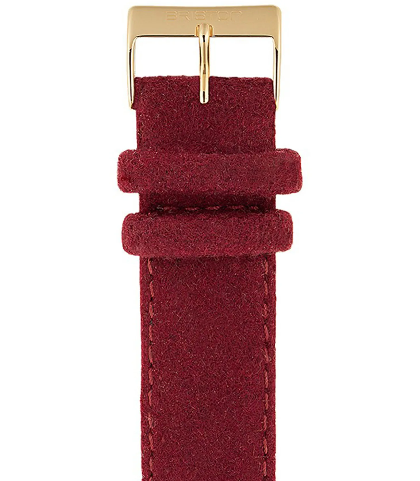 Bracelet de montre flanelle - Bordeaux/Or jaune-Briston Cheap