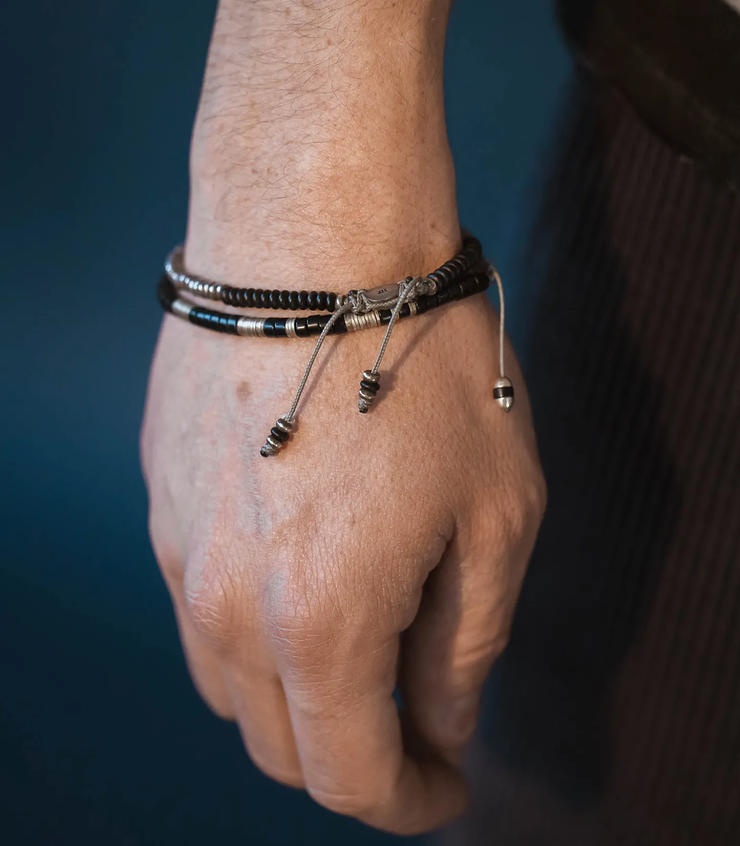 Bracelet Lazuli Argent et Gemmes Onyx-M.Cohen by Maor Best Sale