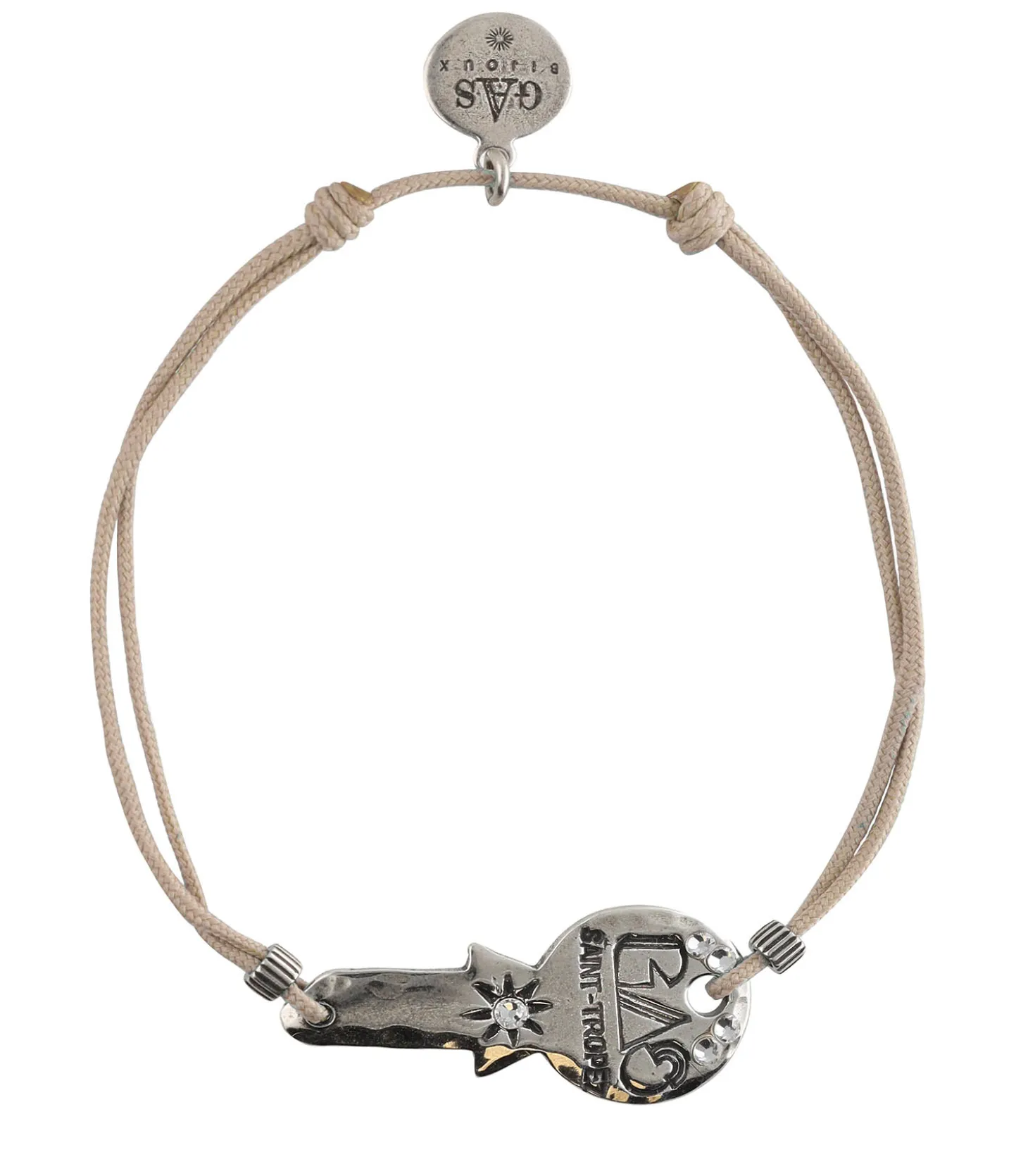 Bracelet Mini Key Lien Argenté Beige-Gas Bijoux Outlet