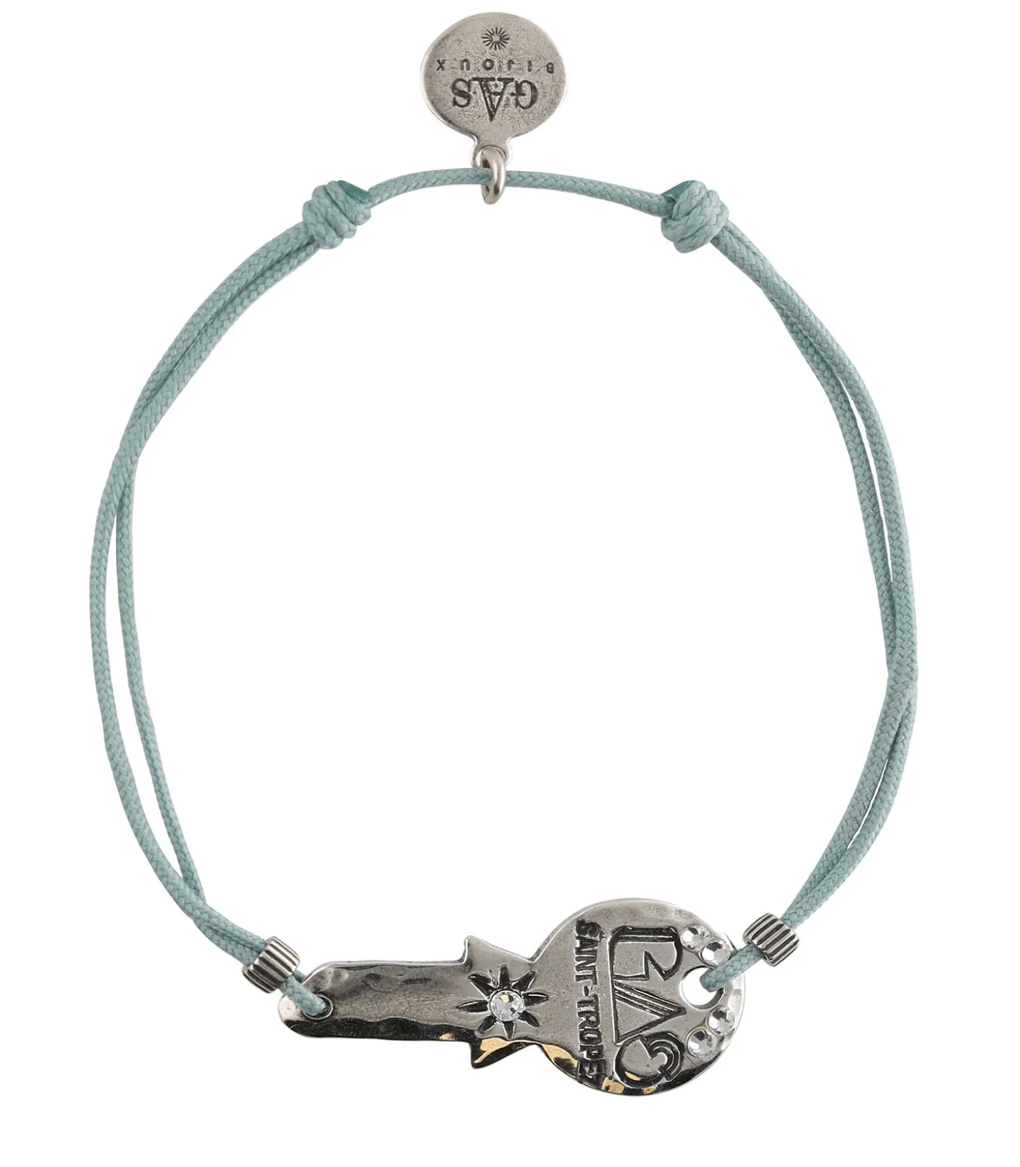 Bracelet Mini Key Lien Argenté Bleu-Gas Bijoux Online