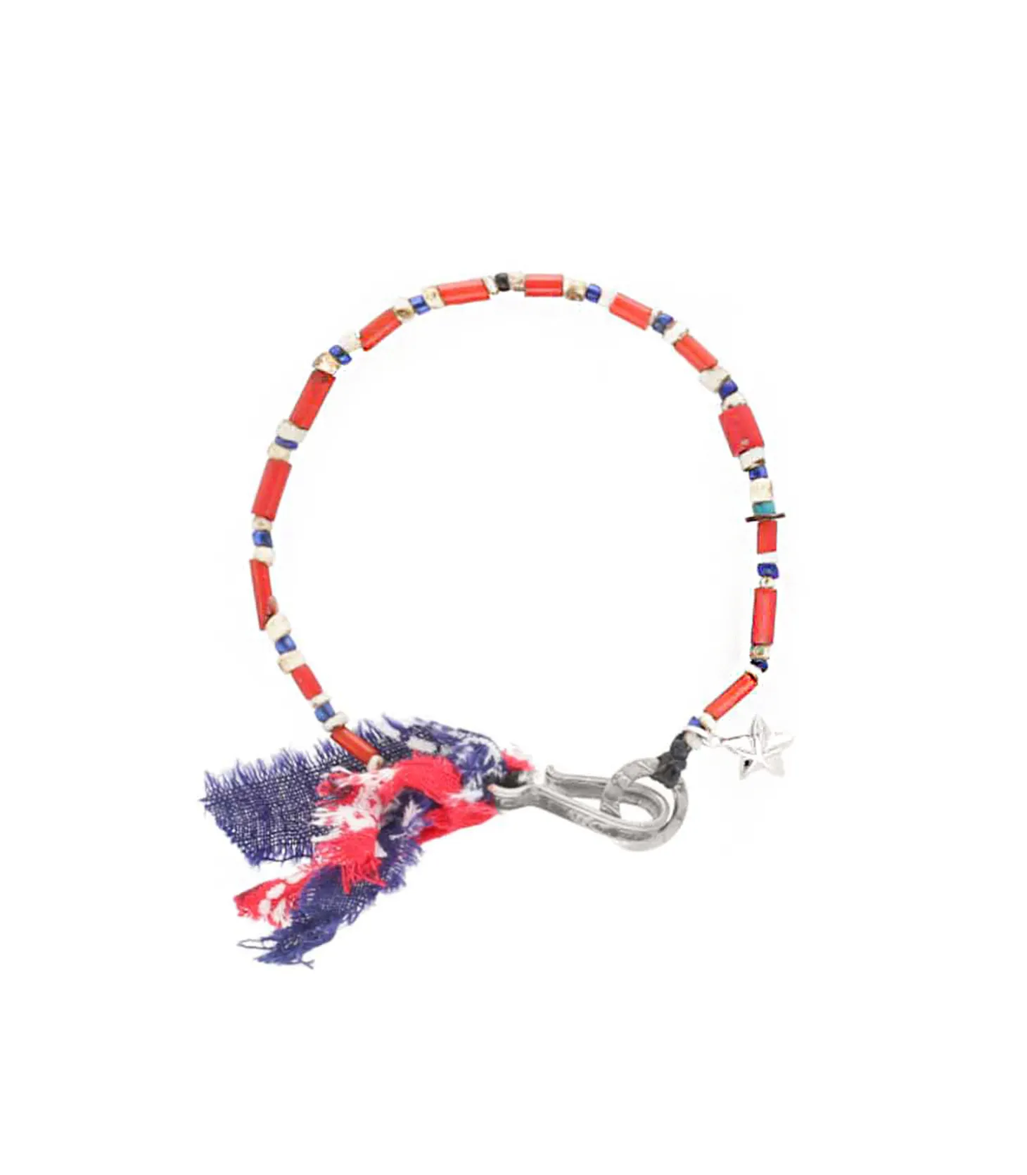 Bracelet Pierres Diverses & Noeuf Marine/Rouge-Harpo Store