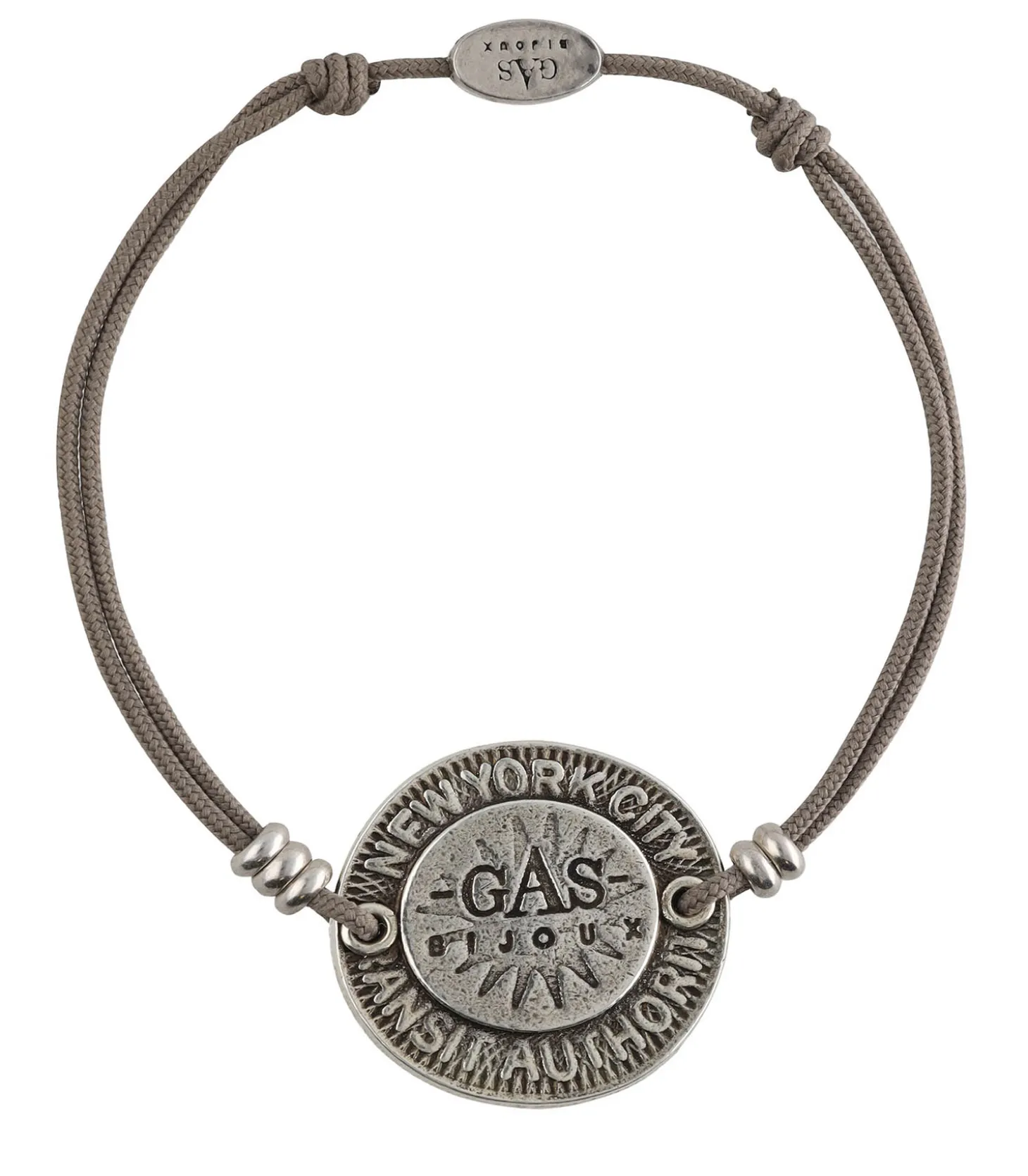 Bracelet Token Argenté Lien Taupe-Gas Bijoux Online