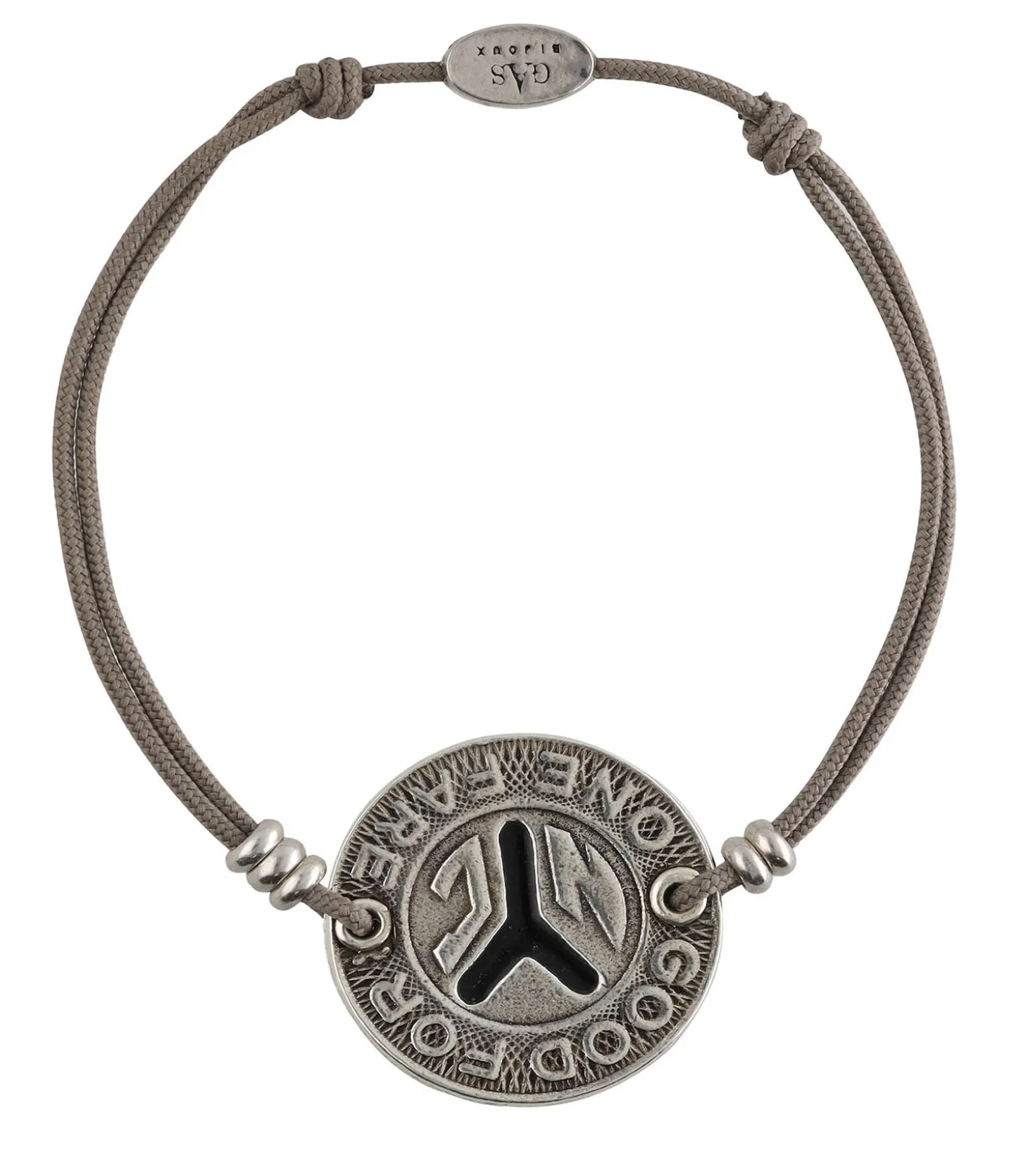 Bracelet Token Argenté Lien Taupe-Gas Bijoux Online