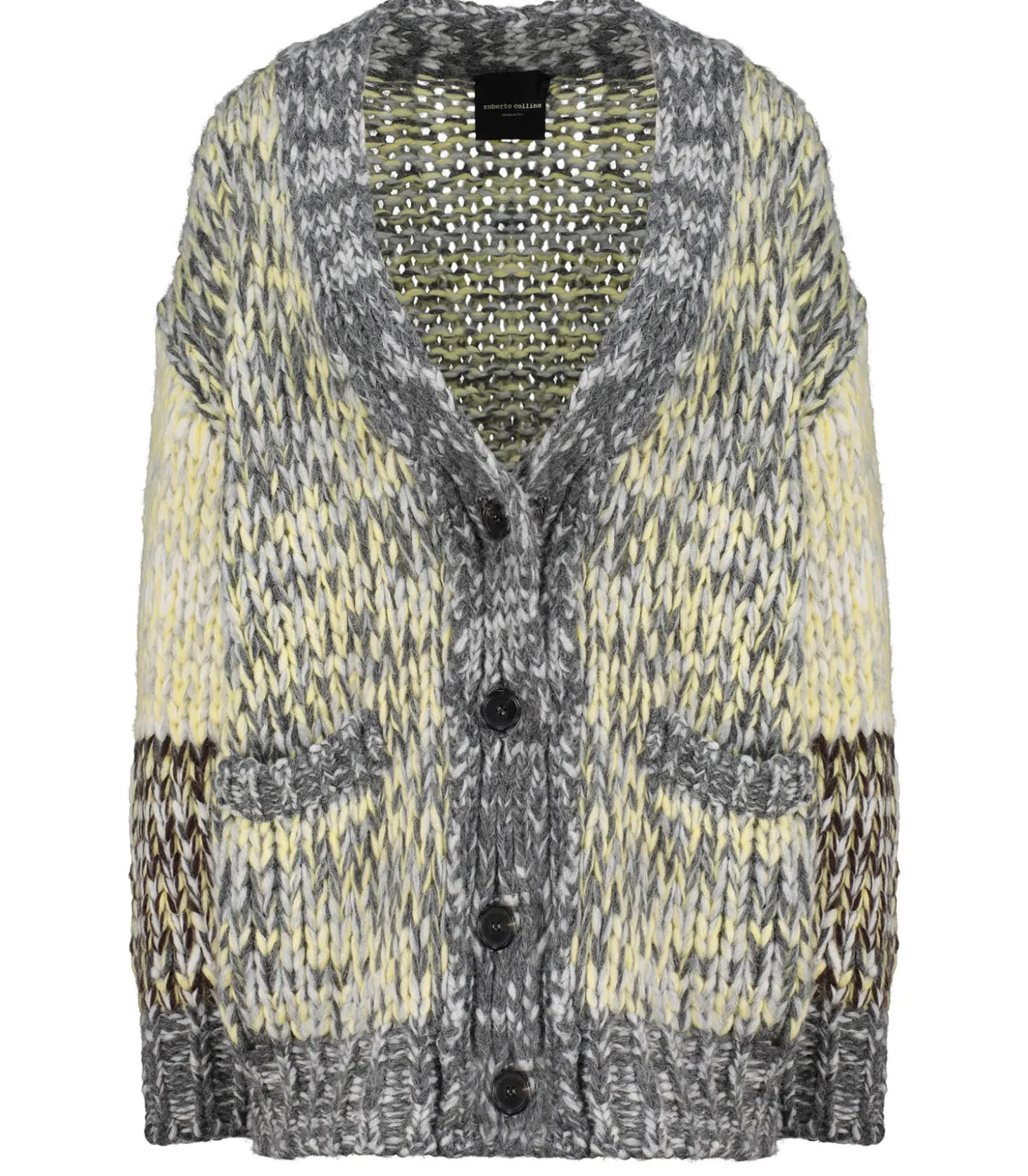 Cardigan Mouline Grigio-Roberto Collina Store