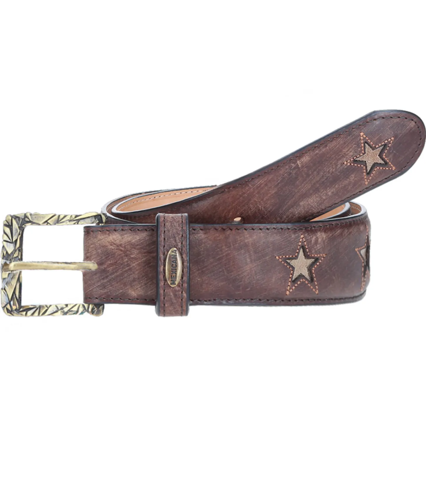 Ceinture en cuir Star Brass Marron-Mexicana Discount