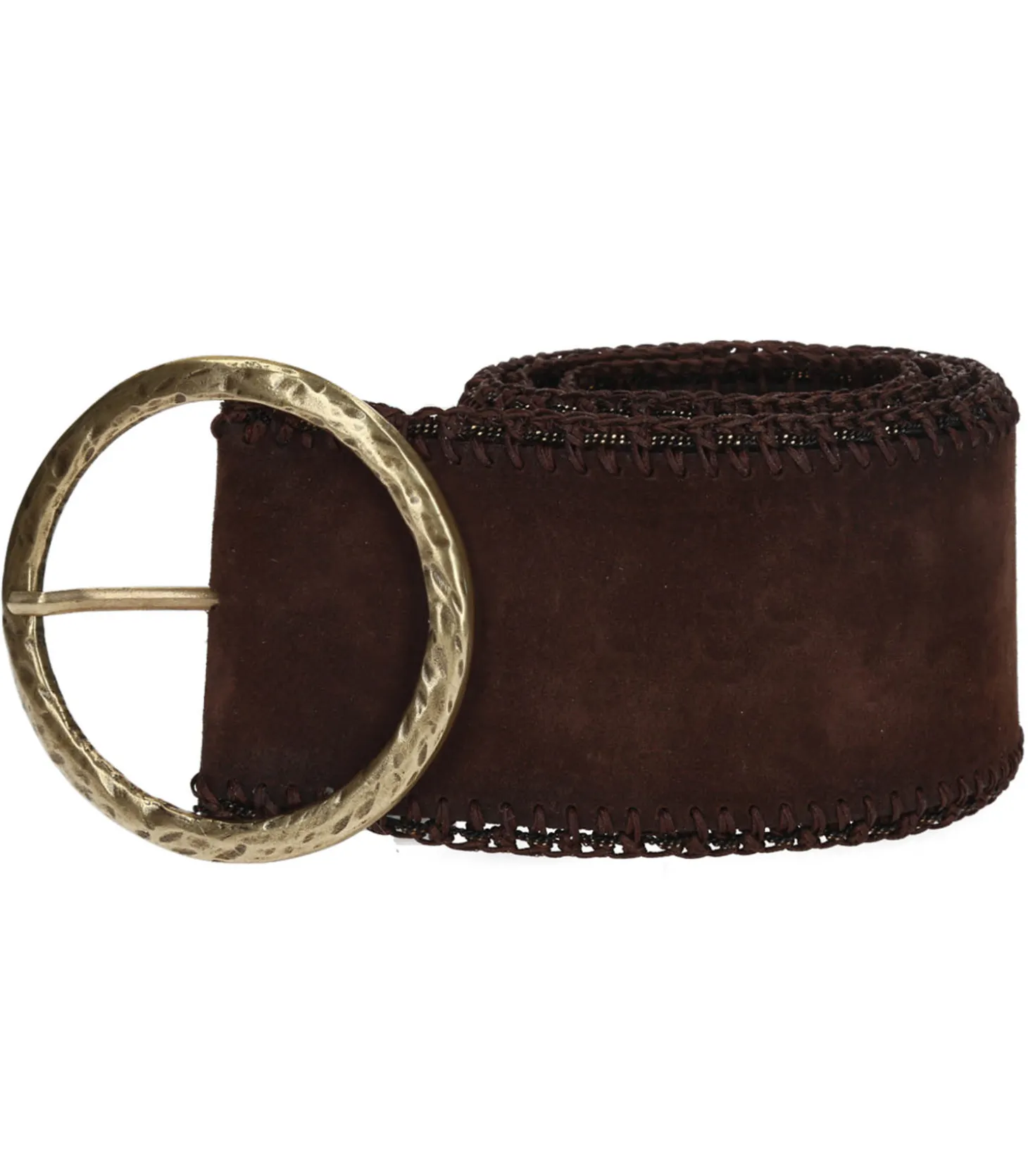 Ceinture en Cuir Suède Marron x Jane de Boy-Puntovita & Arsenice Discount