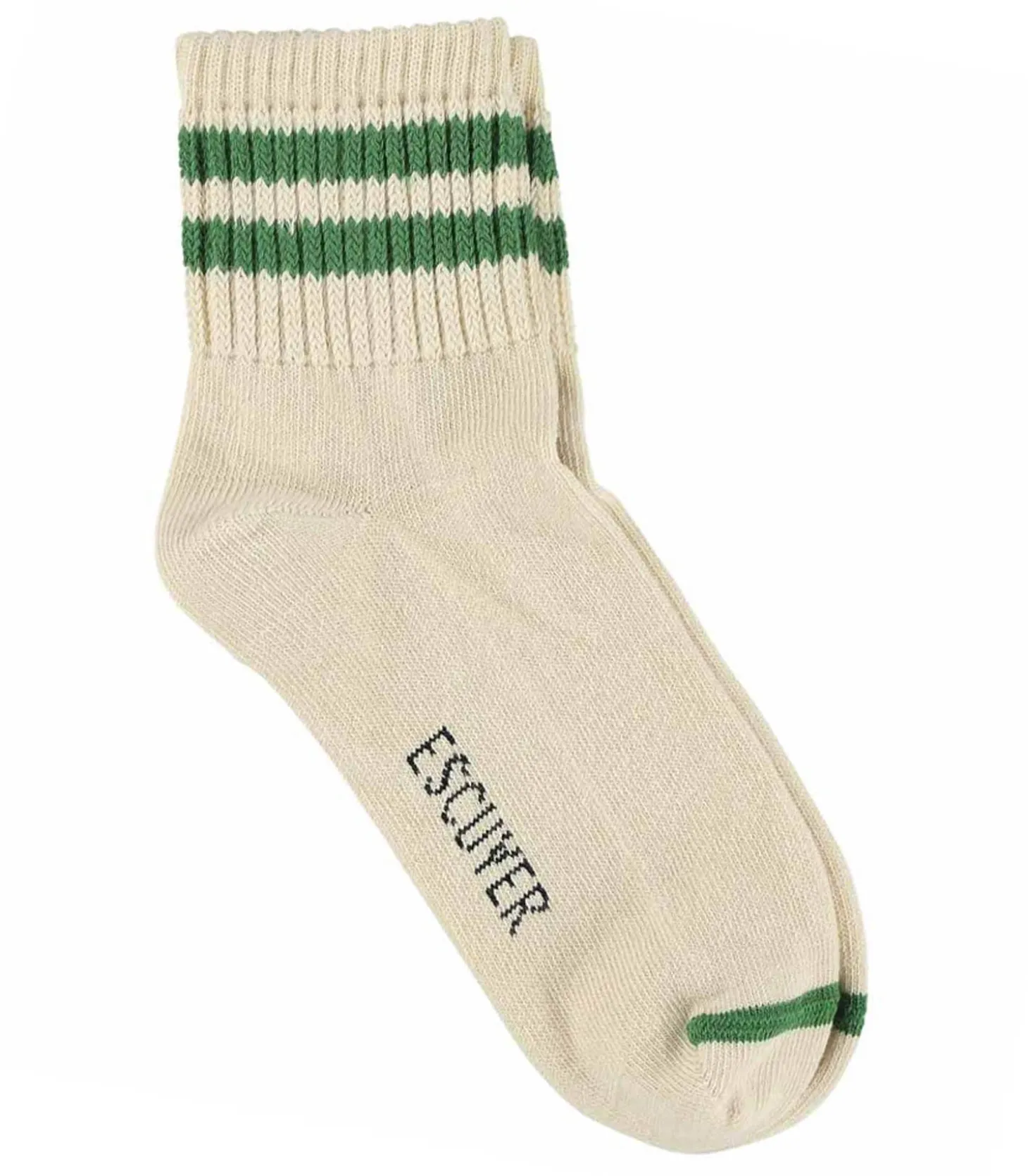 Chaussettes Ankle Ecru Green-Escuyer Best