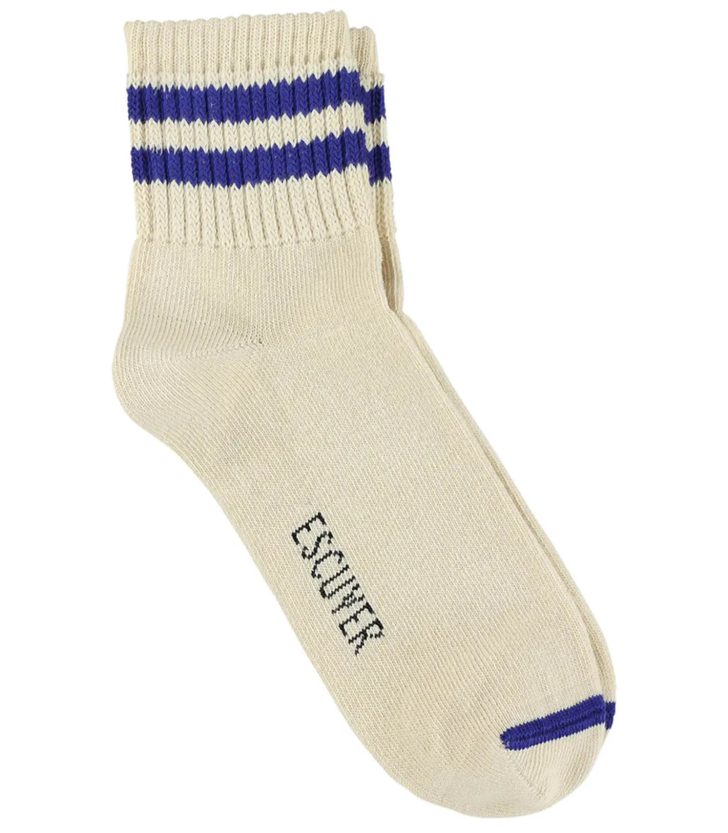 Chaussettes homme Ankle Ecru/ Bright Blue-Escuyer Discount