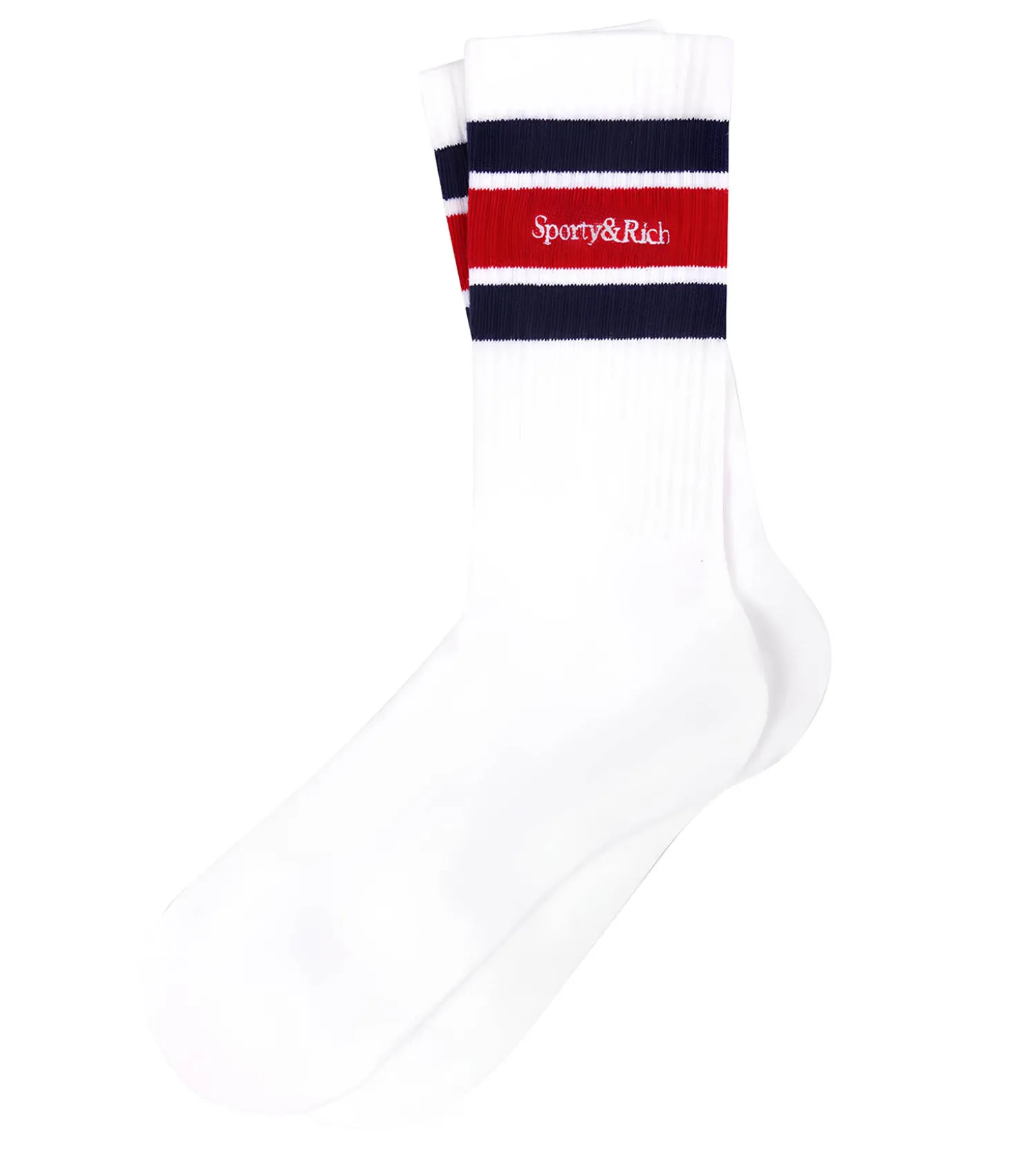 Chaussettes Serif Logo striped White-Sporty & Rich Best