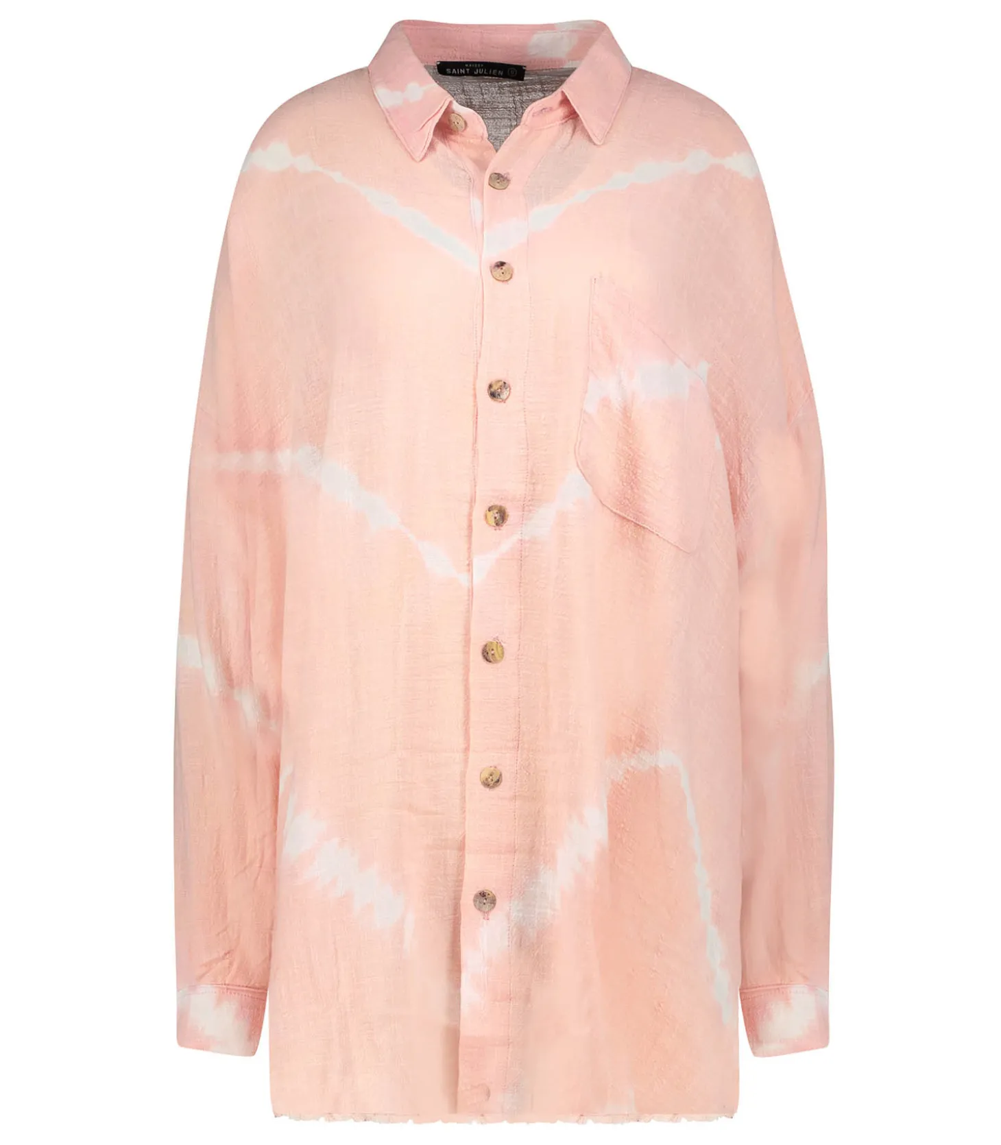 Chemise Oversize Mykonos Tie & Dye Powder Pink-Maison Saint Julien New