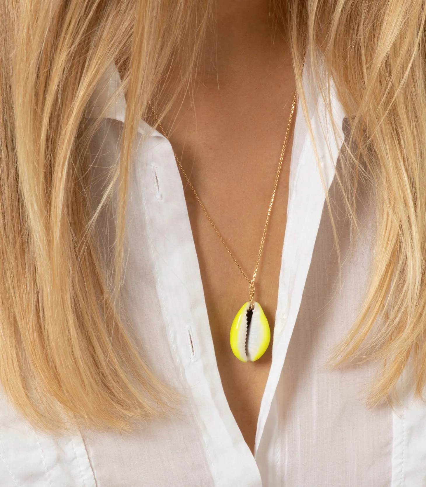 Collier Coquillage Merco Jaune Fluo-Aurélie Bidermann Online