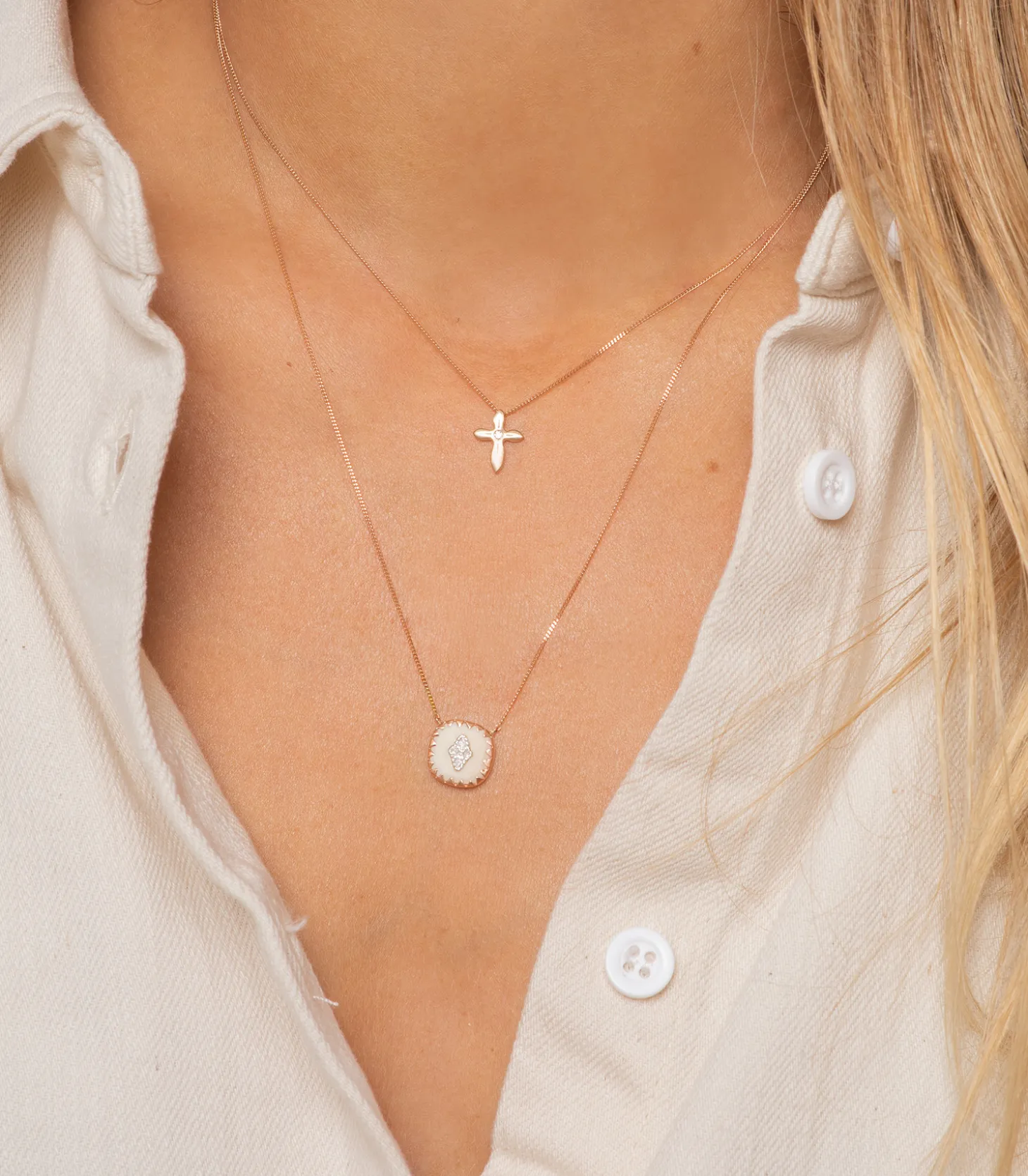 Collier Pierrot n° 2 Blanc et Diamants-Pascale Monvoisin Clearance