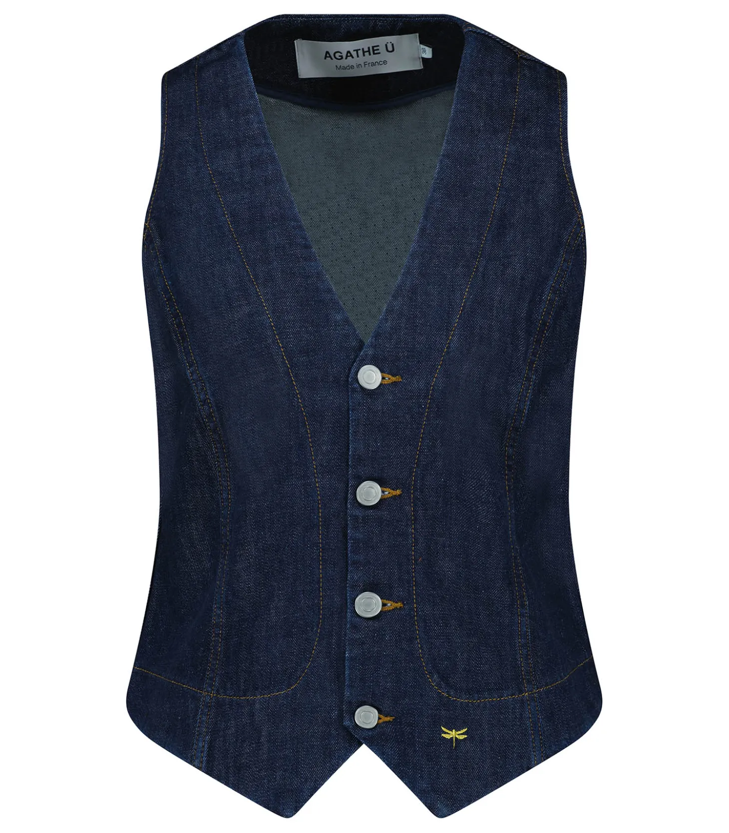 Gilet West Denim Indigo-Agathe de la Fontaine Online