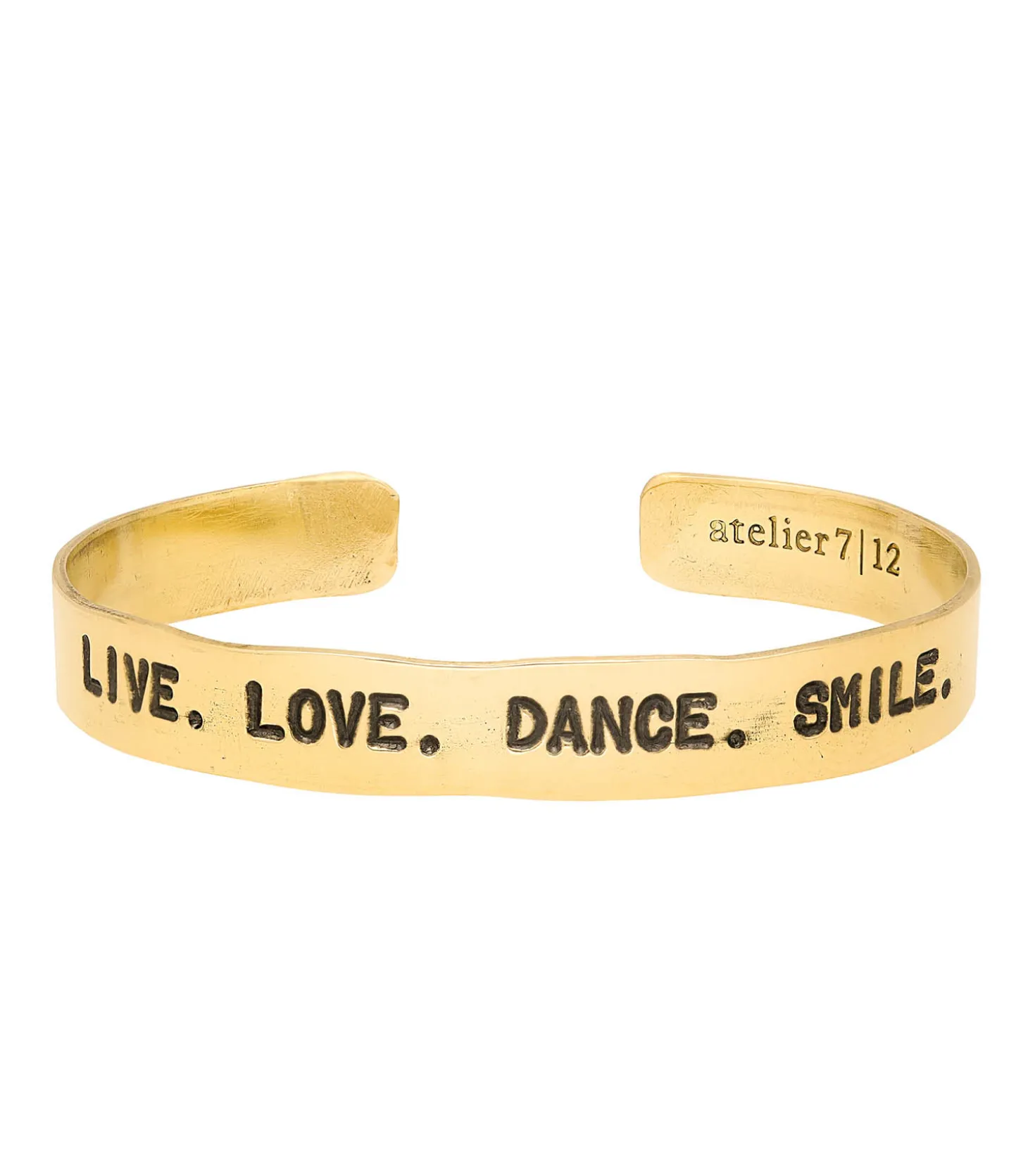 Jonc en laiton gravé Live. Love. Dance. Smile.-Atelier 7 | 12 Flash Sale