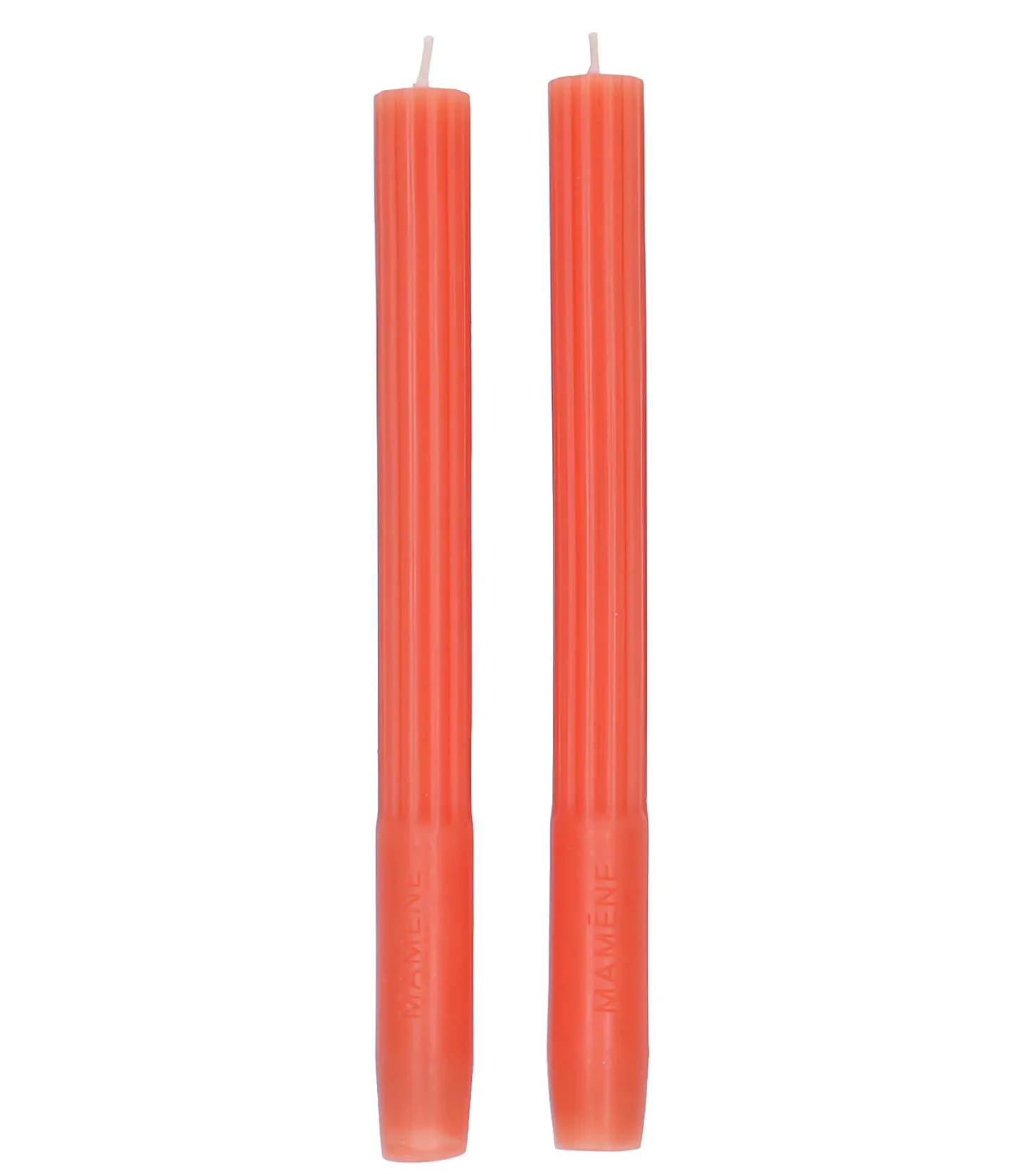 Lot de 2 Chandelles Orange Corail-Mamène Paris Shop