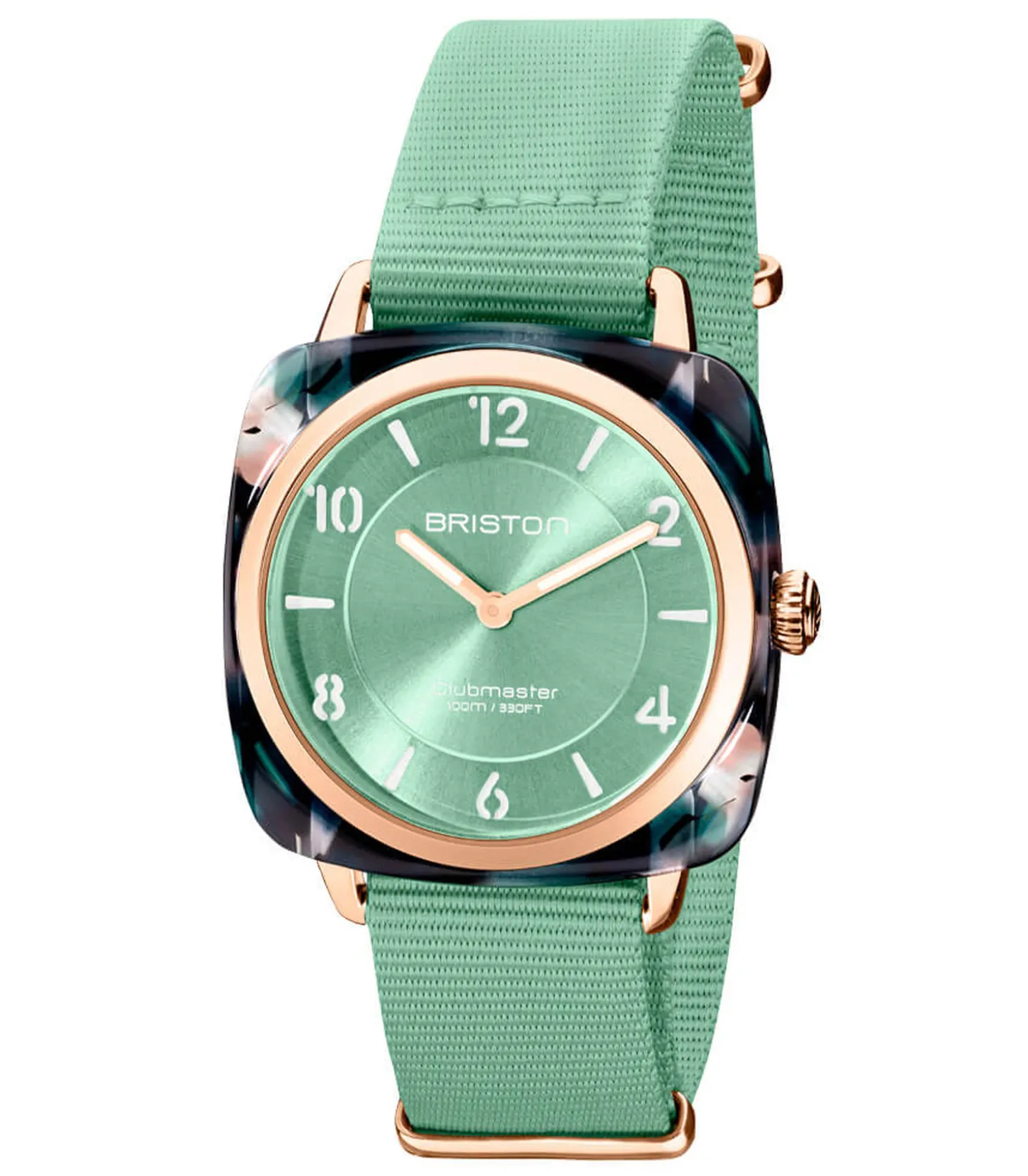 Montre Clubmaster Chic - Or rose/Vert d'eau-Briston Store