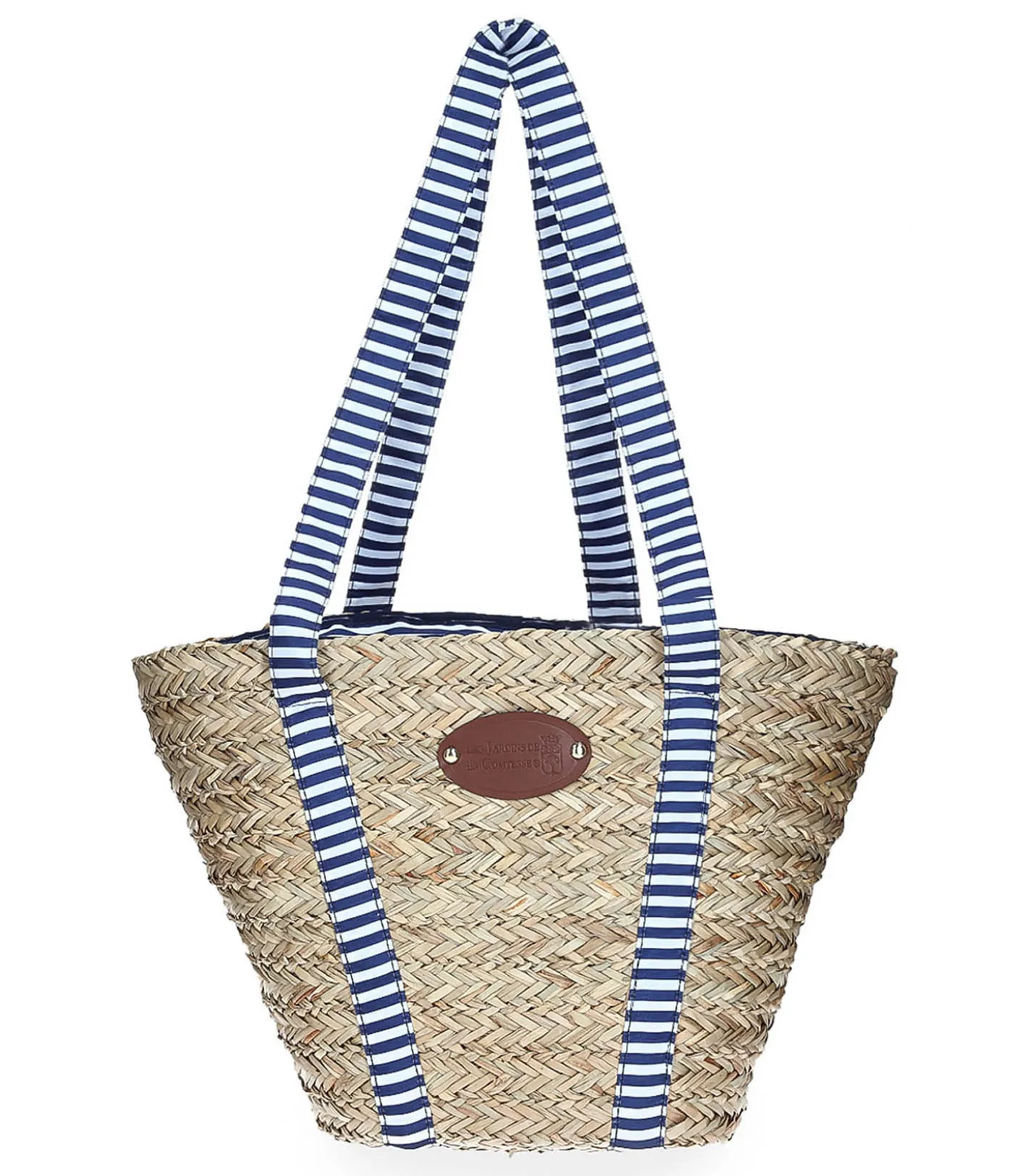 Panier de Plage Pique-Nique Riviera Rayures Bleues-Les Jardins de la Comtesse Store