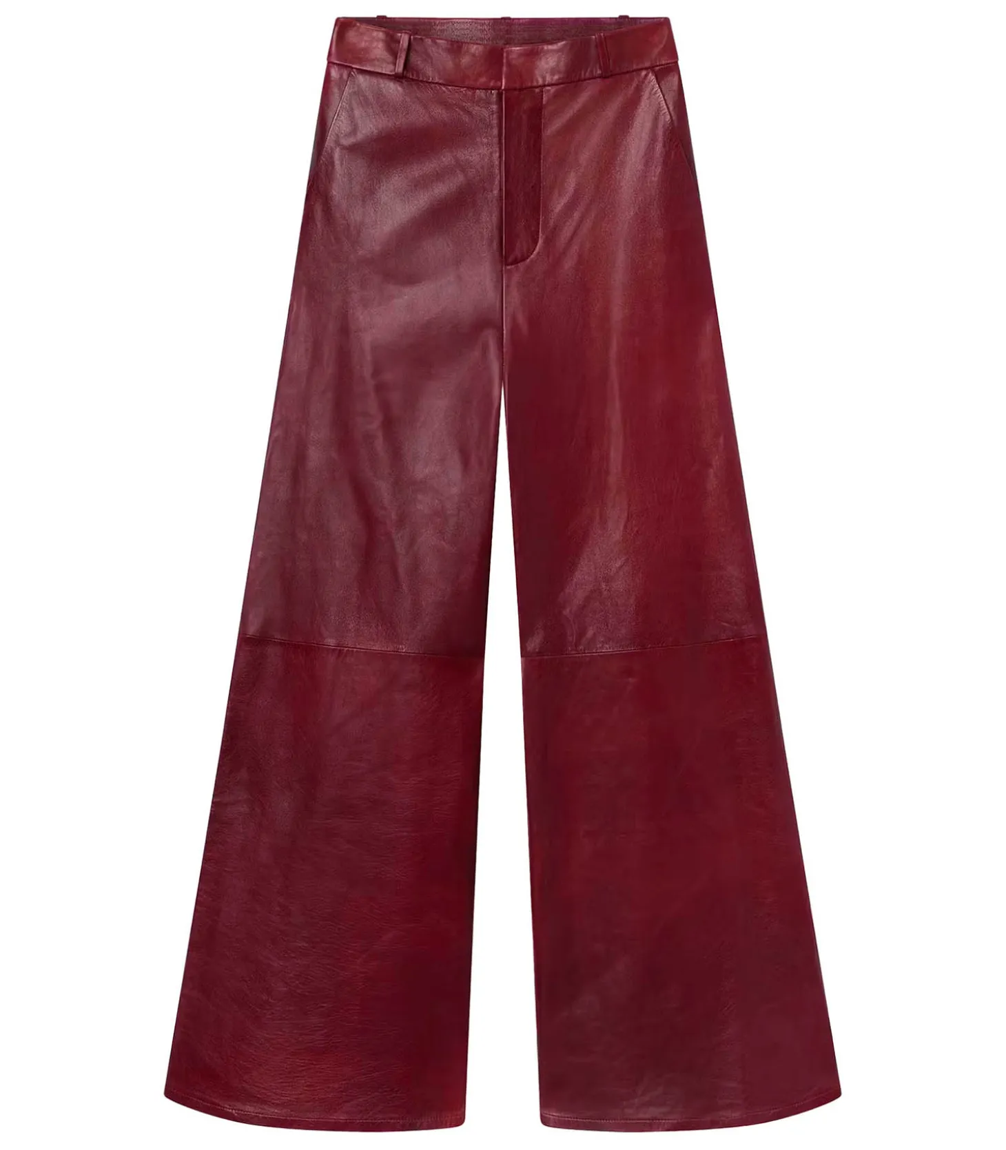 Pantalon en Cuir Syrah Rouge-Frame Hot