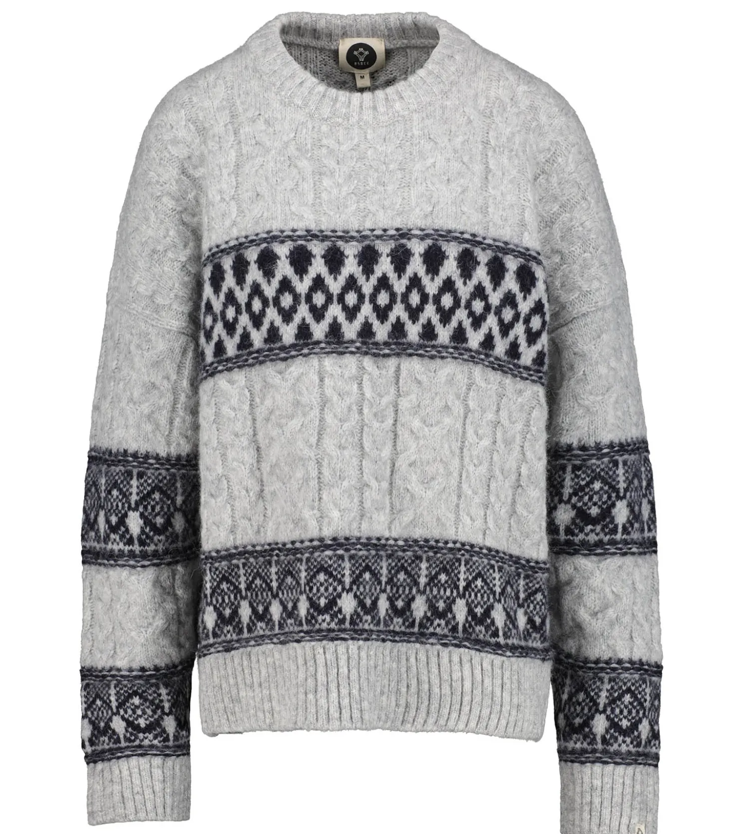 Pull Col rond Norway Light Grey Navy-Bsbee Flash Sale