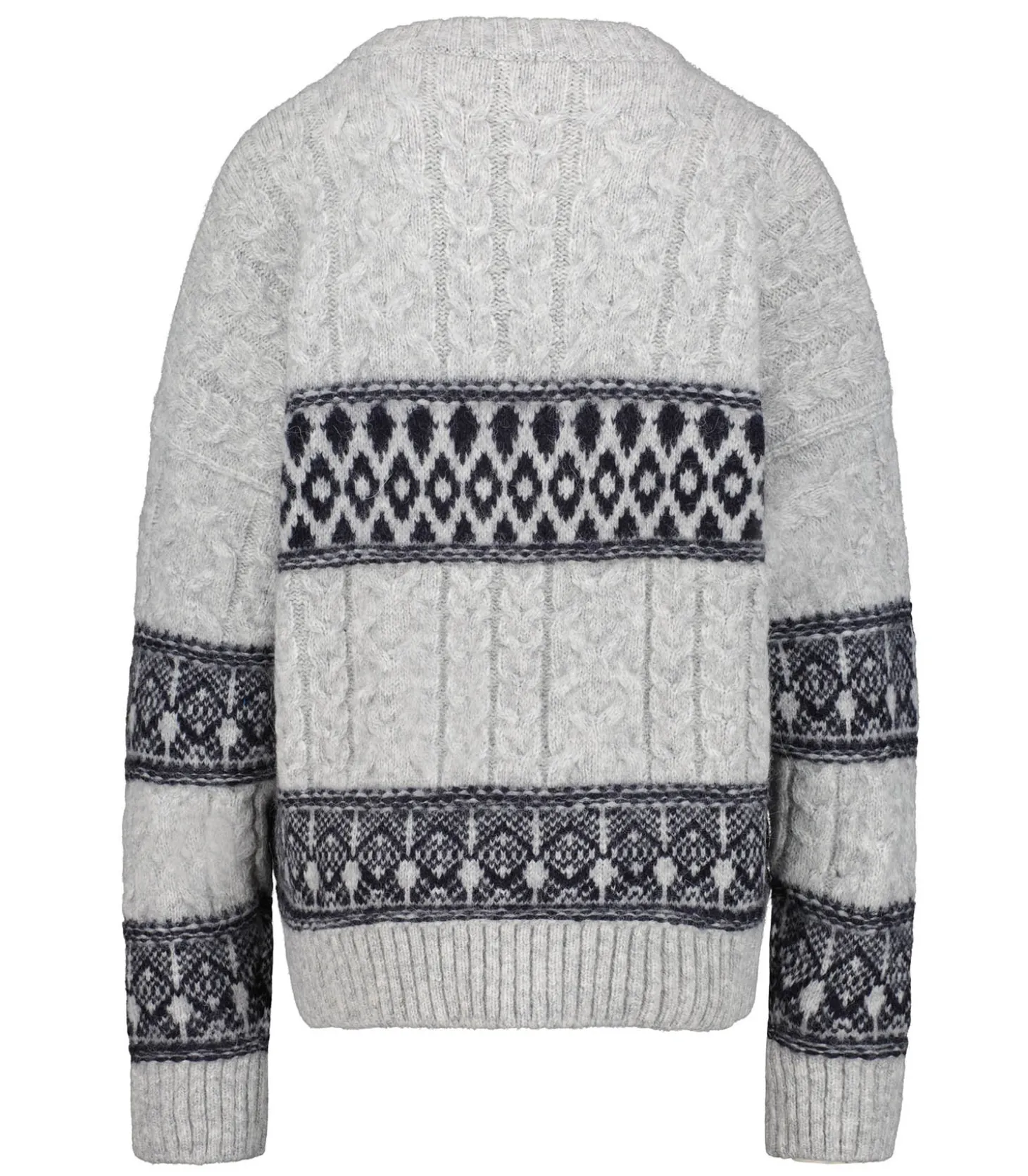 Pull Col rond Norway Light Grey Navy-Bsbee Flash Sale