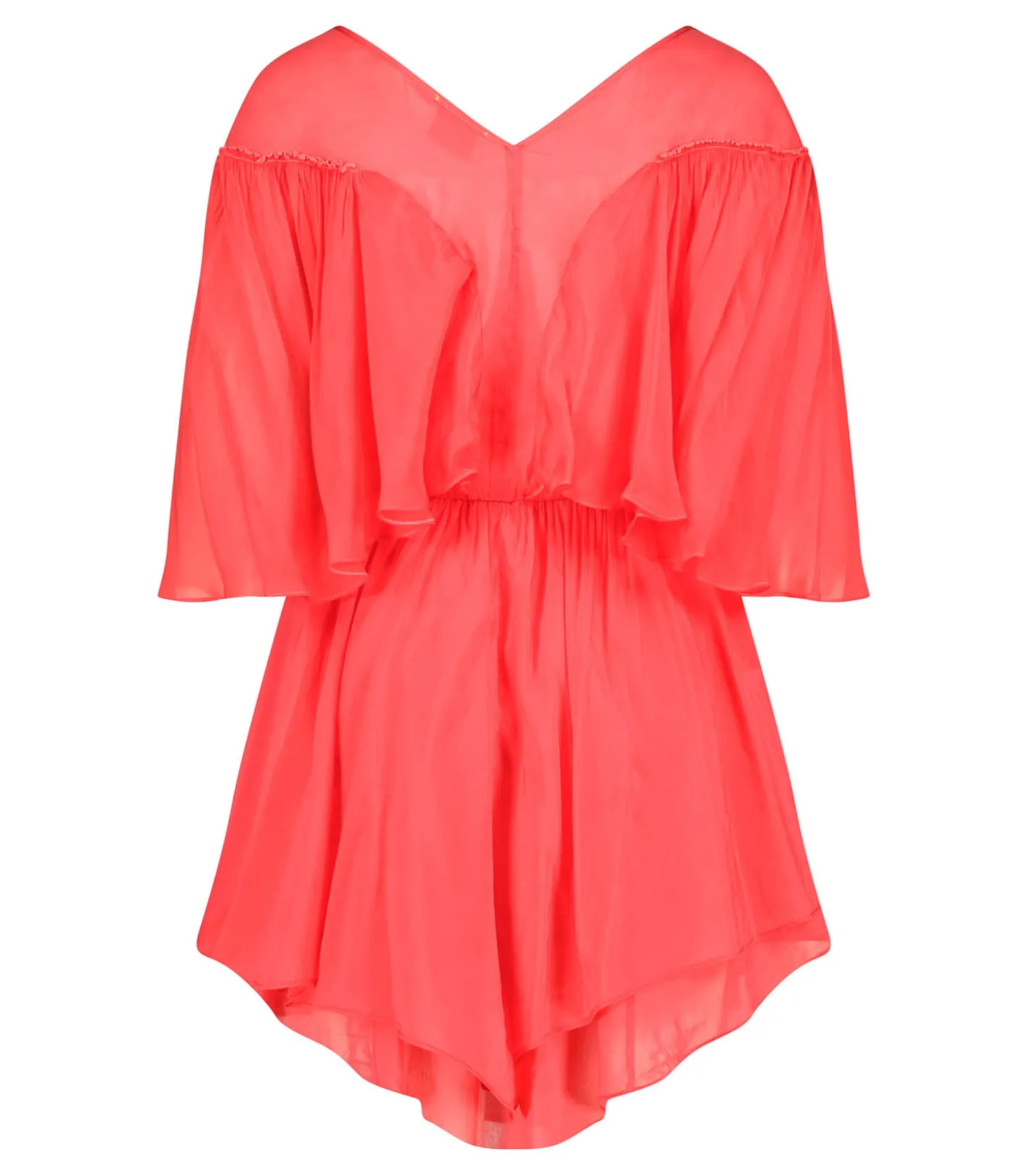 Robe courte en coton et soie Rouge-Forte Forte Fashion