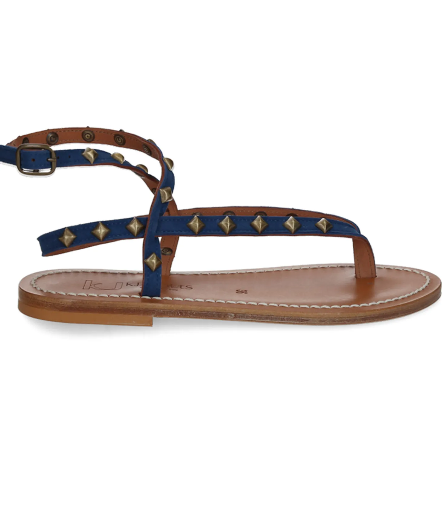 Sandales Deltapyr Cuir velours Bleu Bronze-K.Jacques Fashion