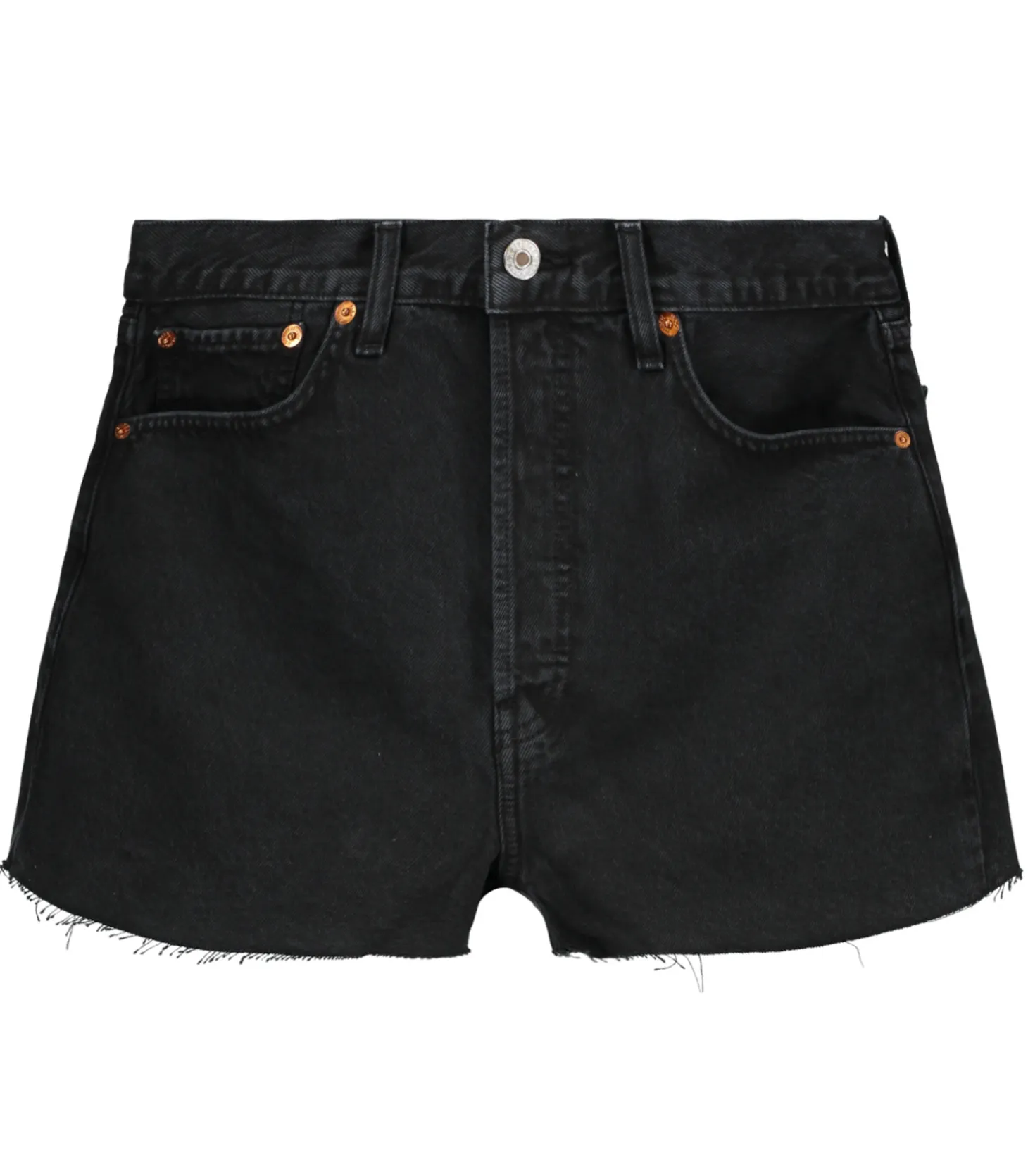 Short à taille haute en denim noir surteint-RE/DONE Best