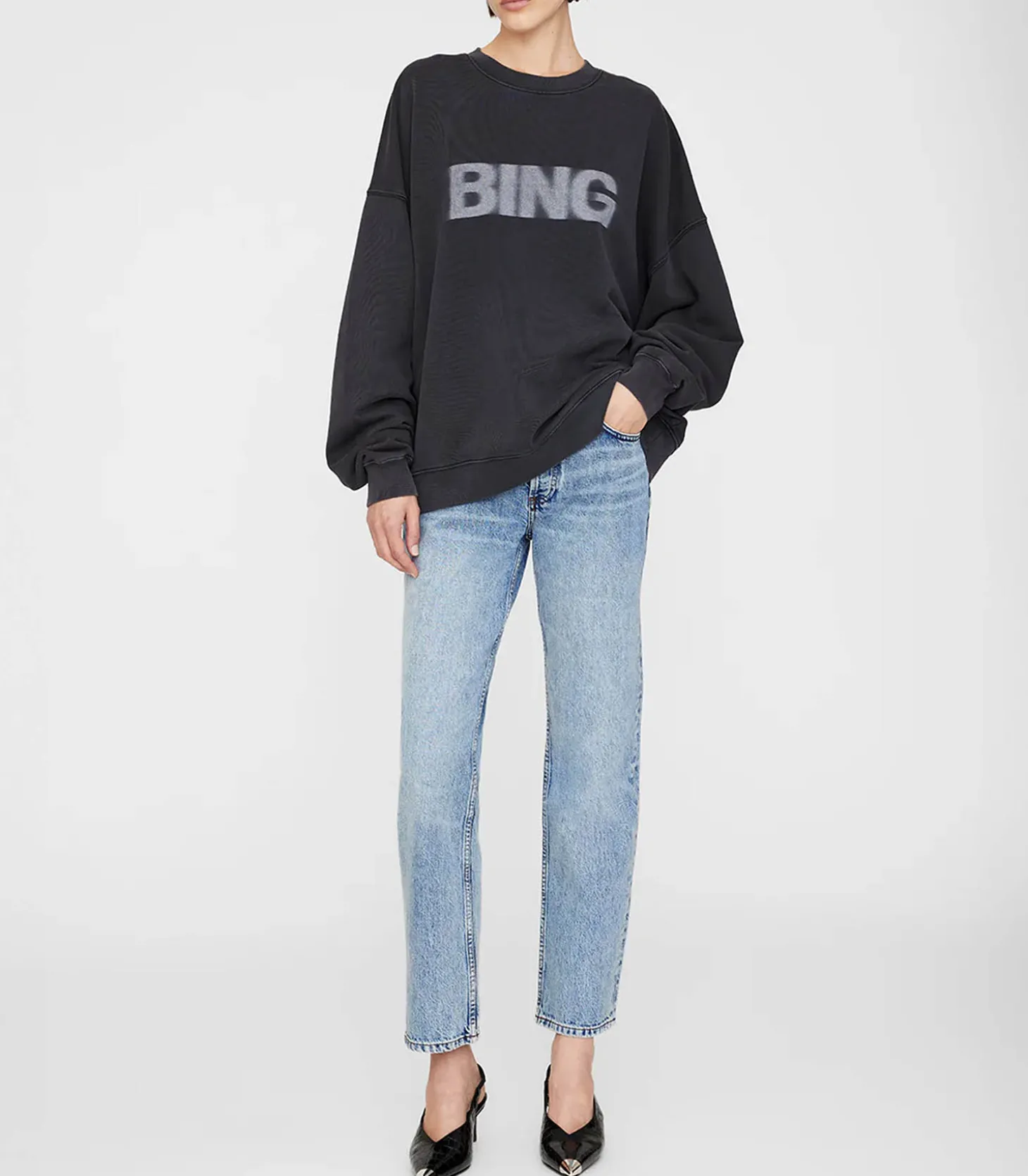 Sweat-shirt Miles Blur Vintage Black-Anine Bing Cheap