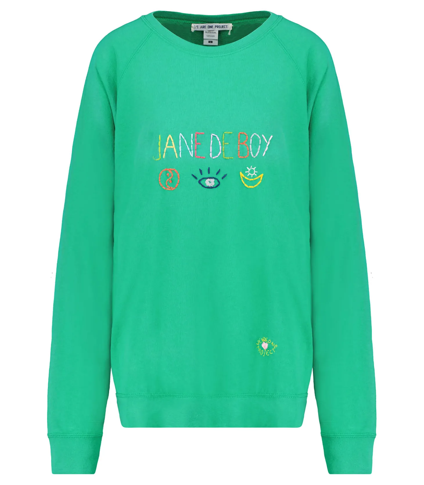 Sweat-shirt Vintage Brodé Jane de Boy Vert-We Are One Project Fashion