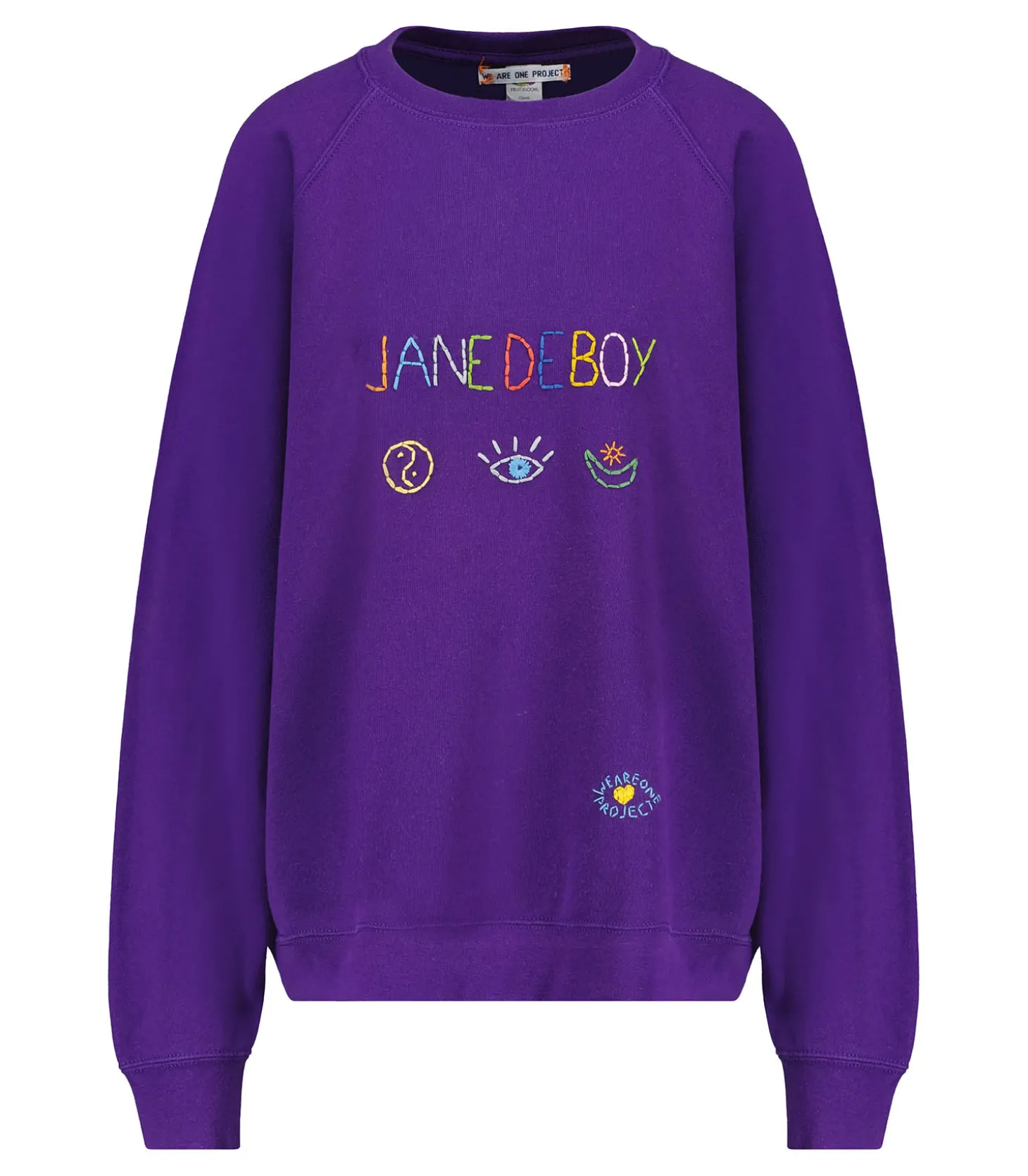 Sweat-shirt Vintage Brodé Jane de Boy Violet-We Are One Project Hot