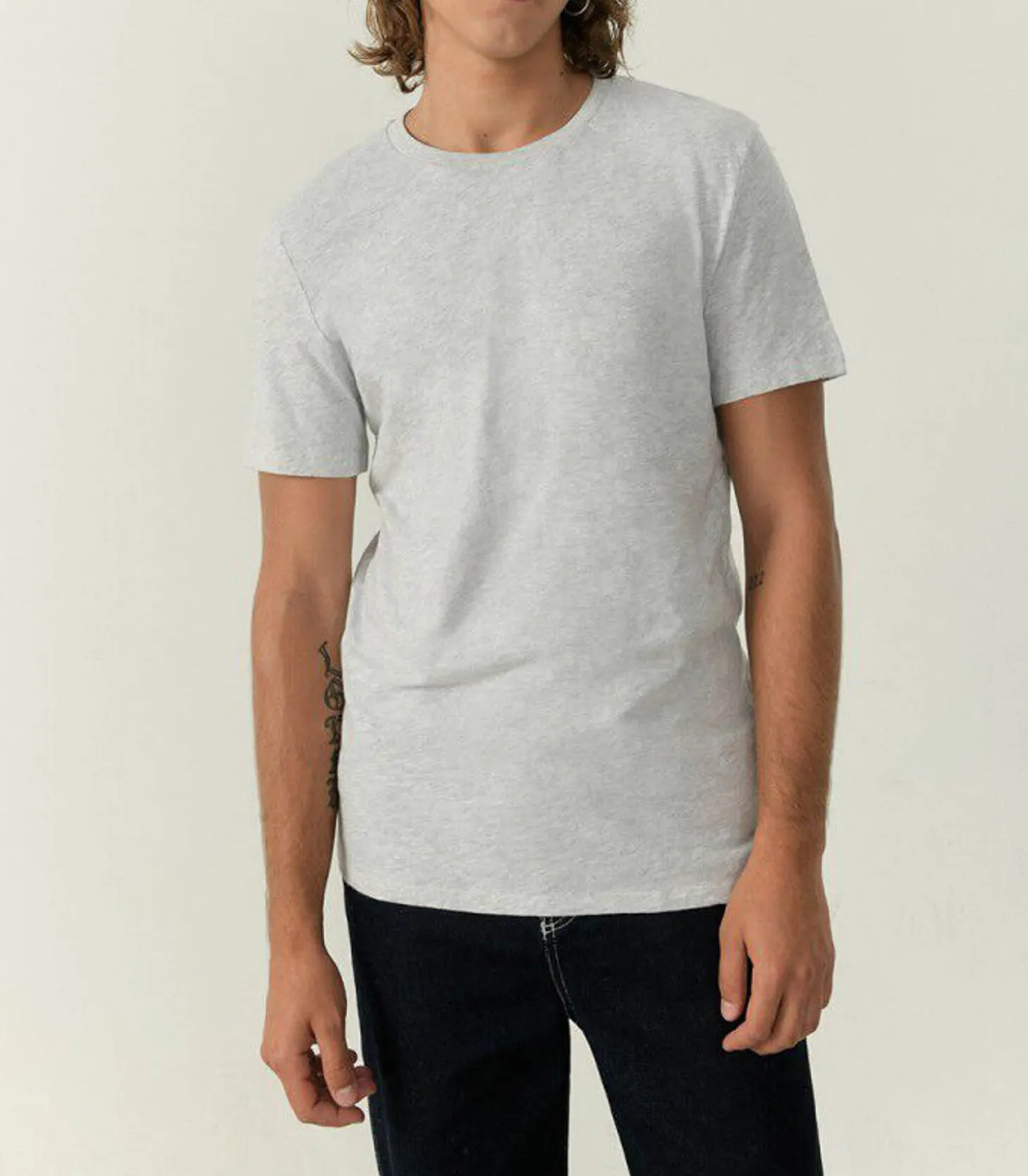 Tee-shirt à manches courtes et col rond homme Bysapick Polaire Chiné-American Vintage Best