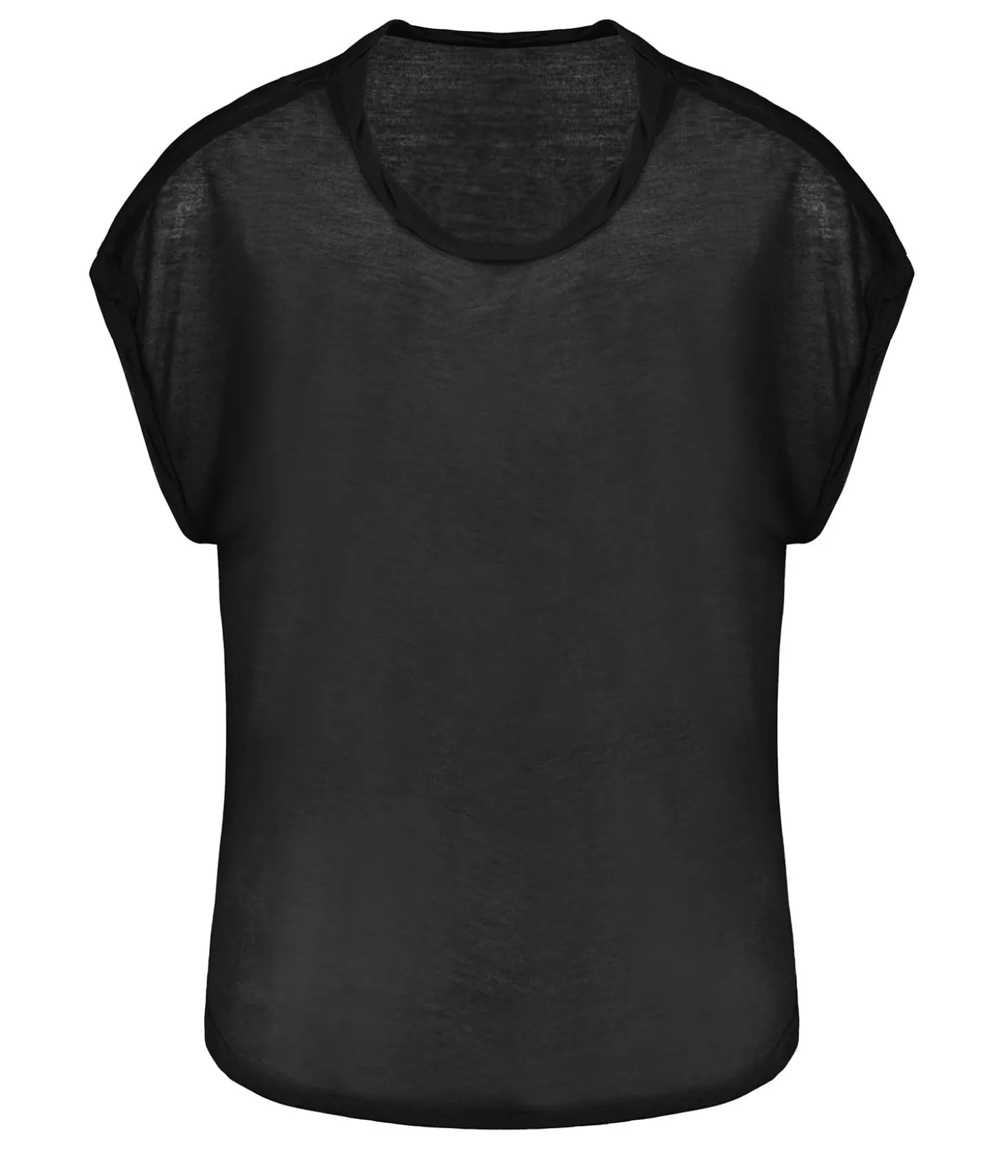 Tee-shirt Col Rond Sans Manches Noir-Majestic Filatures Store