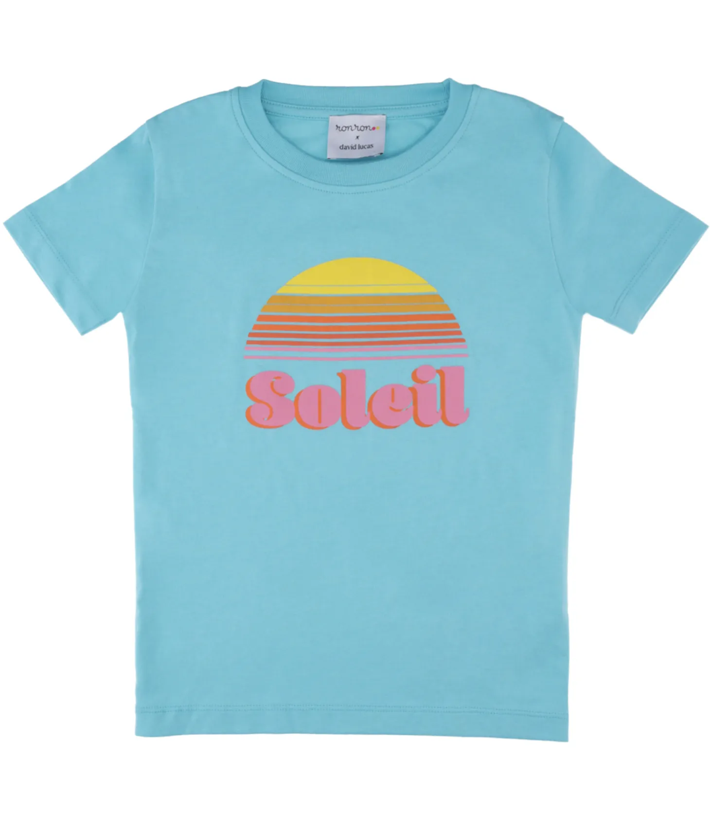 Tee-shirt enfant Soleil Turquoise-David Lucas x ron ron Shop