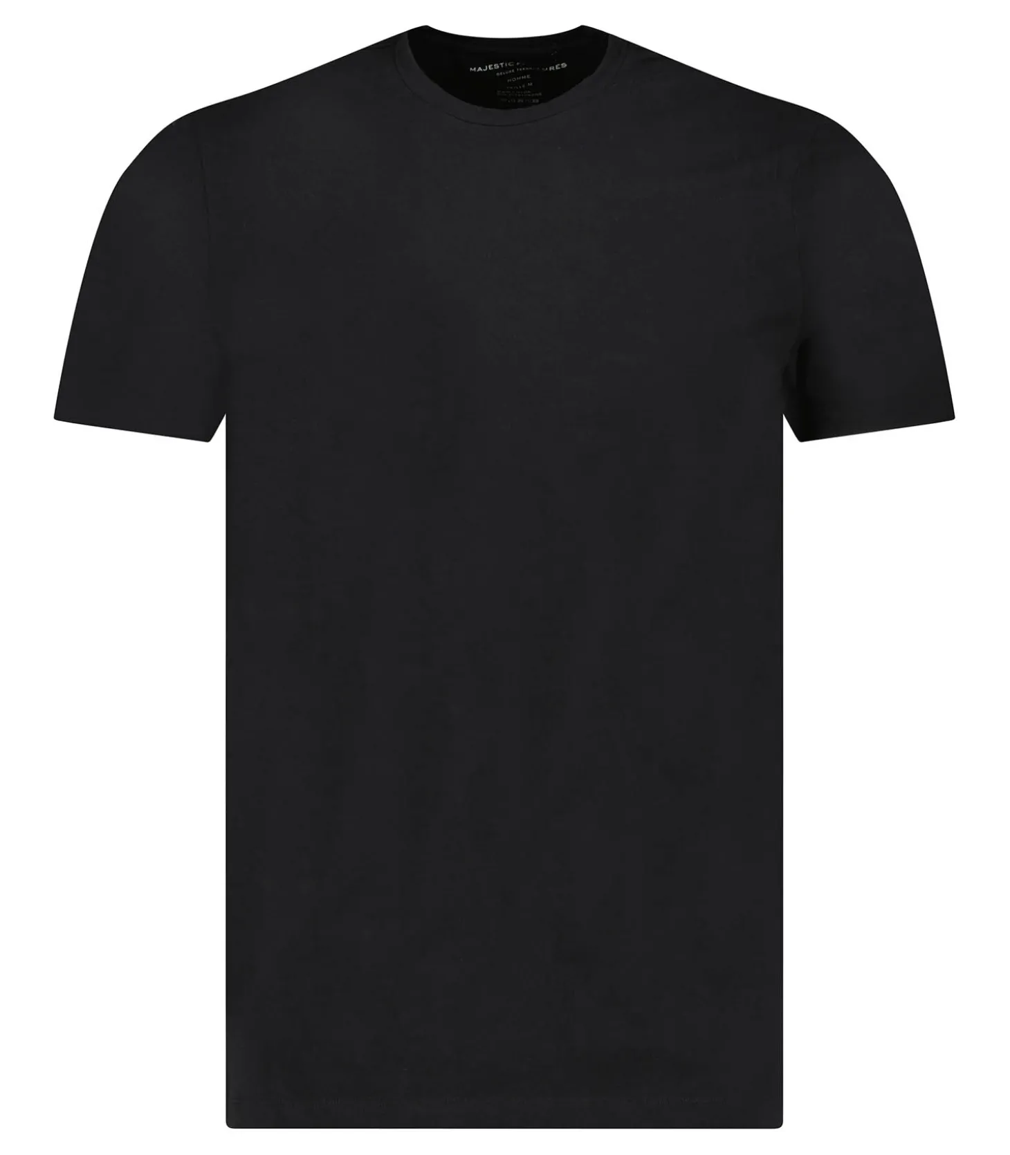 Tee-shirt Homme Harold Col Rond Manches Courtes Noir-Majestic Filatures Sale