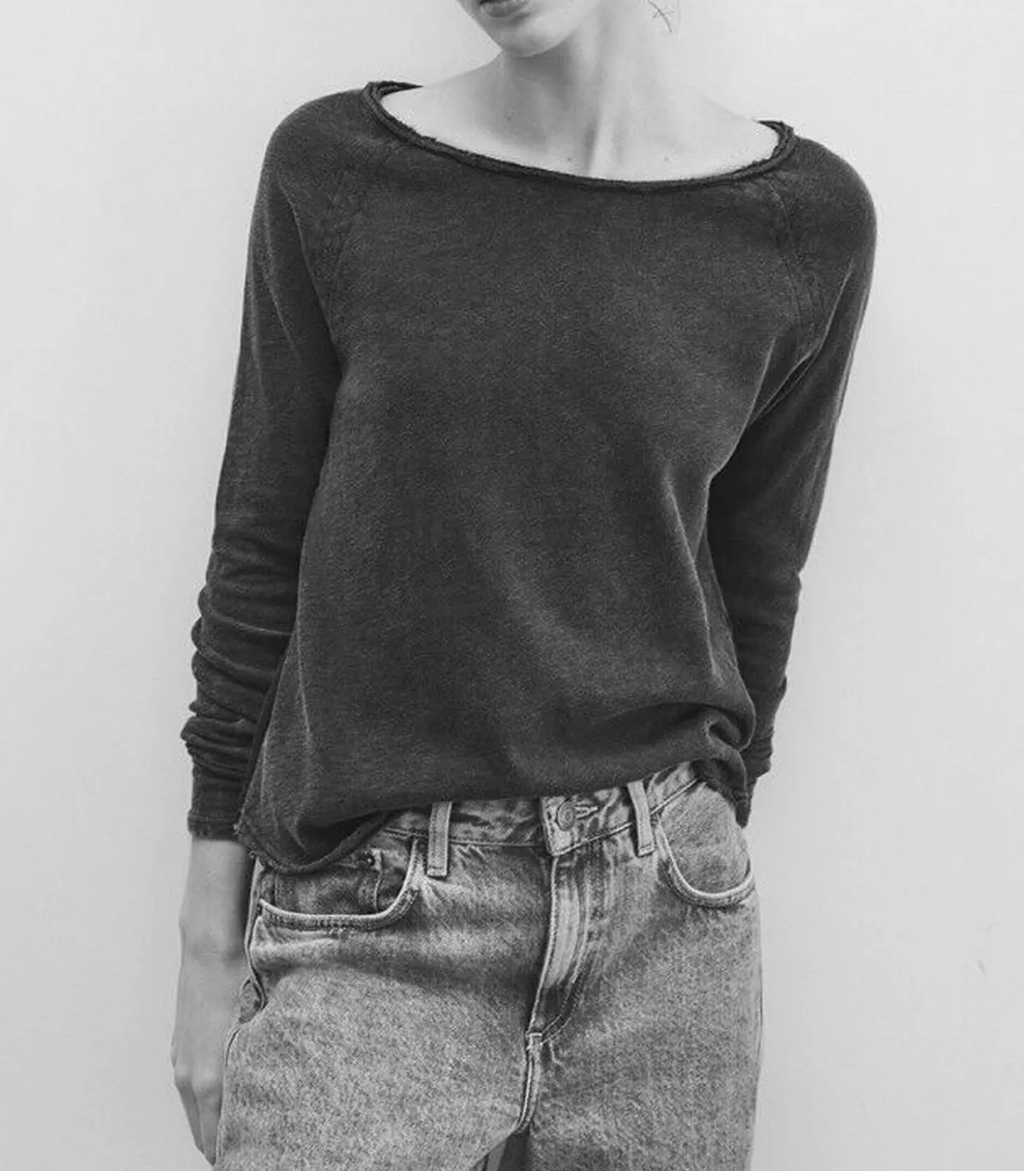 Tee-shirt Sonoma manches longues Vintage Black-American Vintage Discount