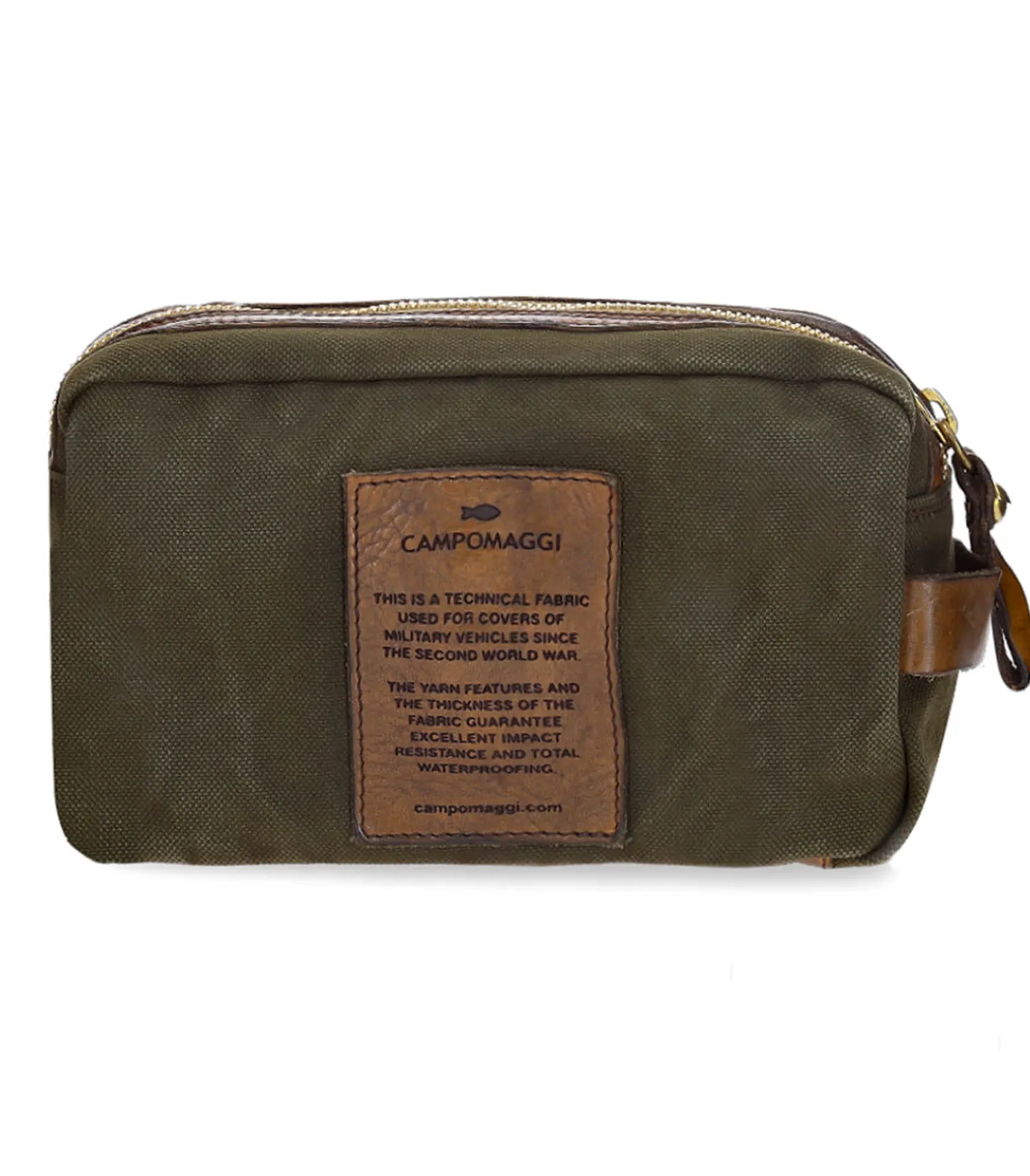 Trousse de toilette Carcoat Canvas Militaire-Campomaggi Sale