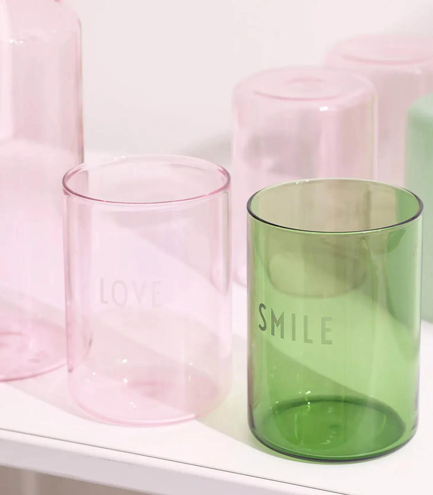 Verre Favorite Drinking Glass Love Pink-Design Letters Shop