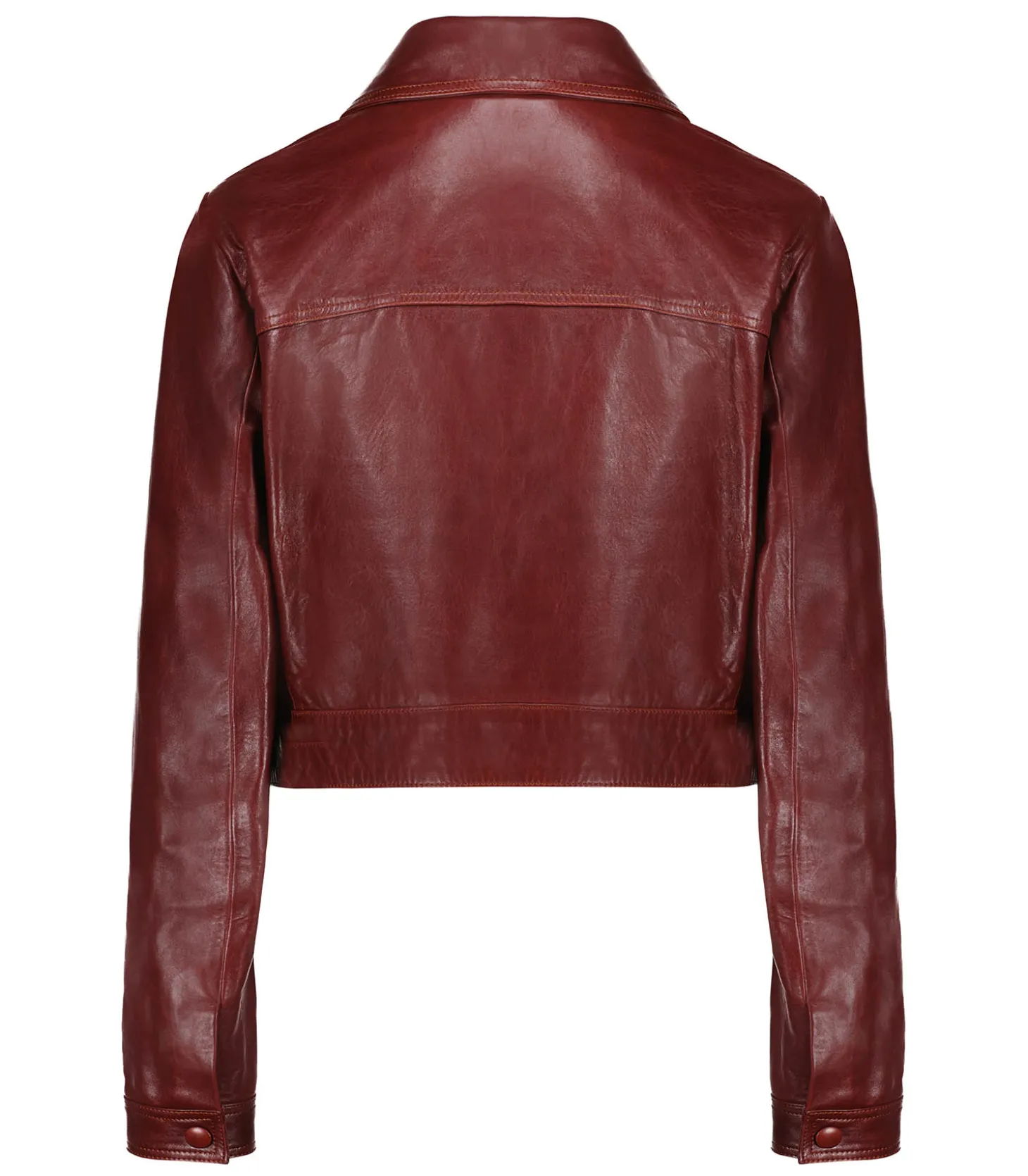 Veste en Cuir Syrah Rouge-Frame Cheap